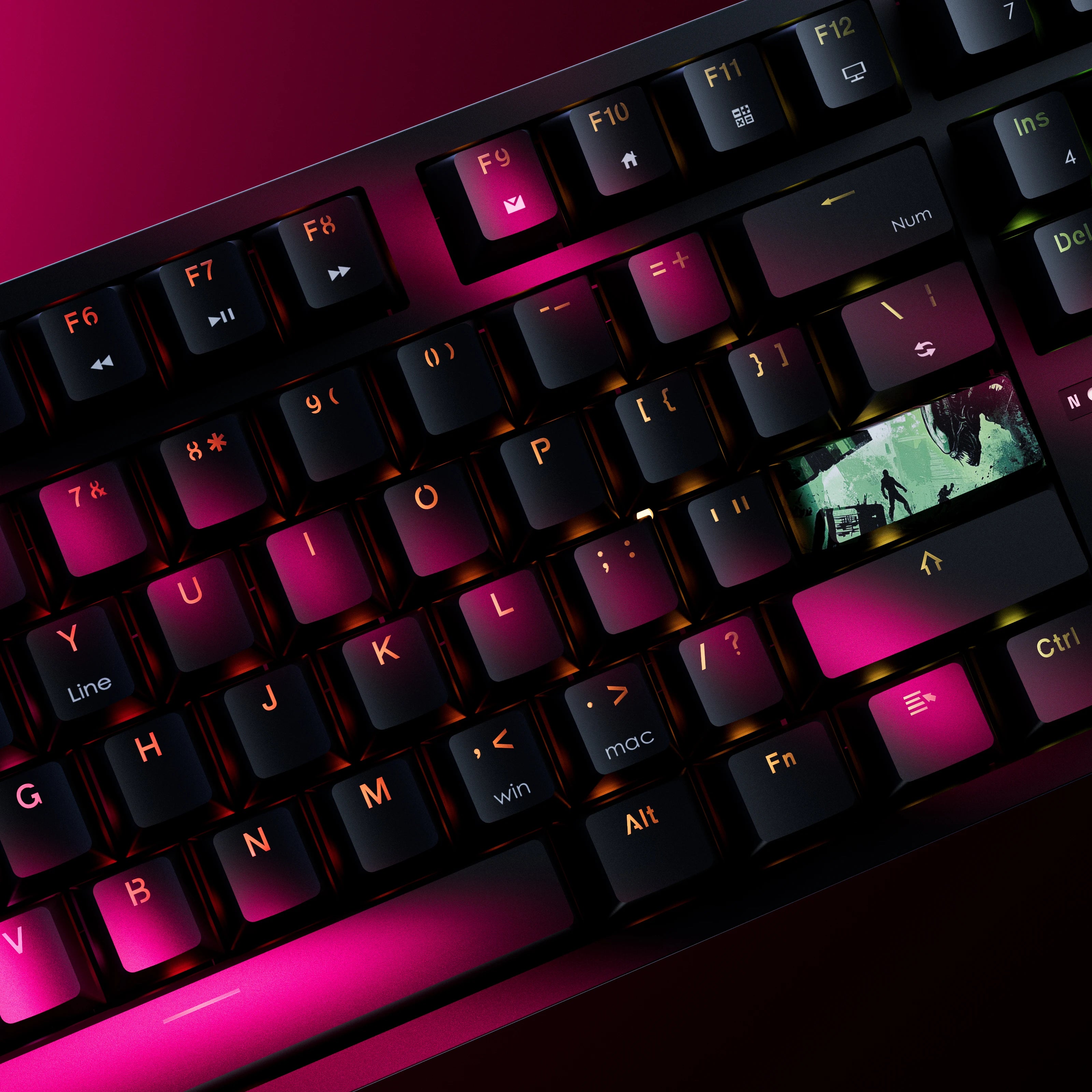 QwertyKey H87 Fekete Bluetooth Vezeték nélküli Hotswap RGB Mechanikus Gaming Billentyűzet