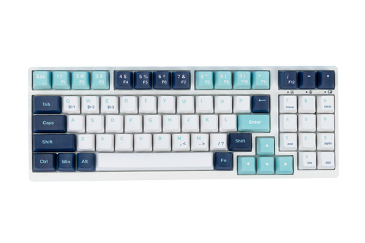 Kit QwertyKey KF1800 Alb Bluetooth Wireless Hotswap RGB + Set Taste