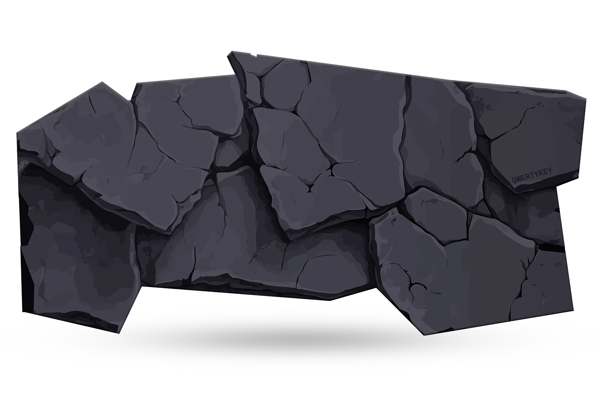 Deskmat Mousepad QwertyKey Stone 4mm stitched edges