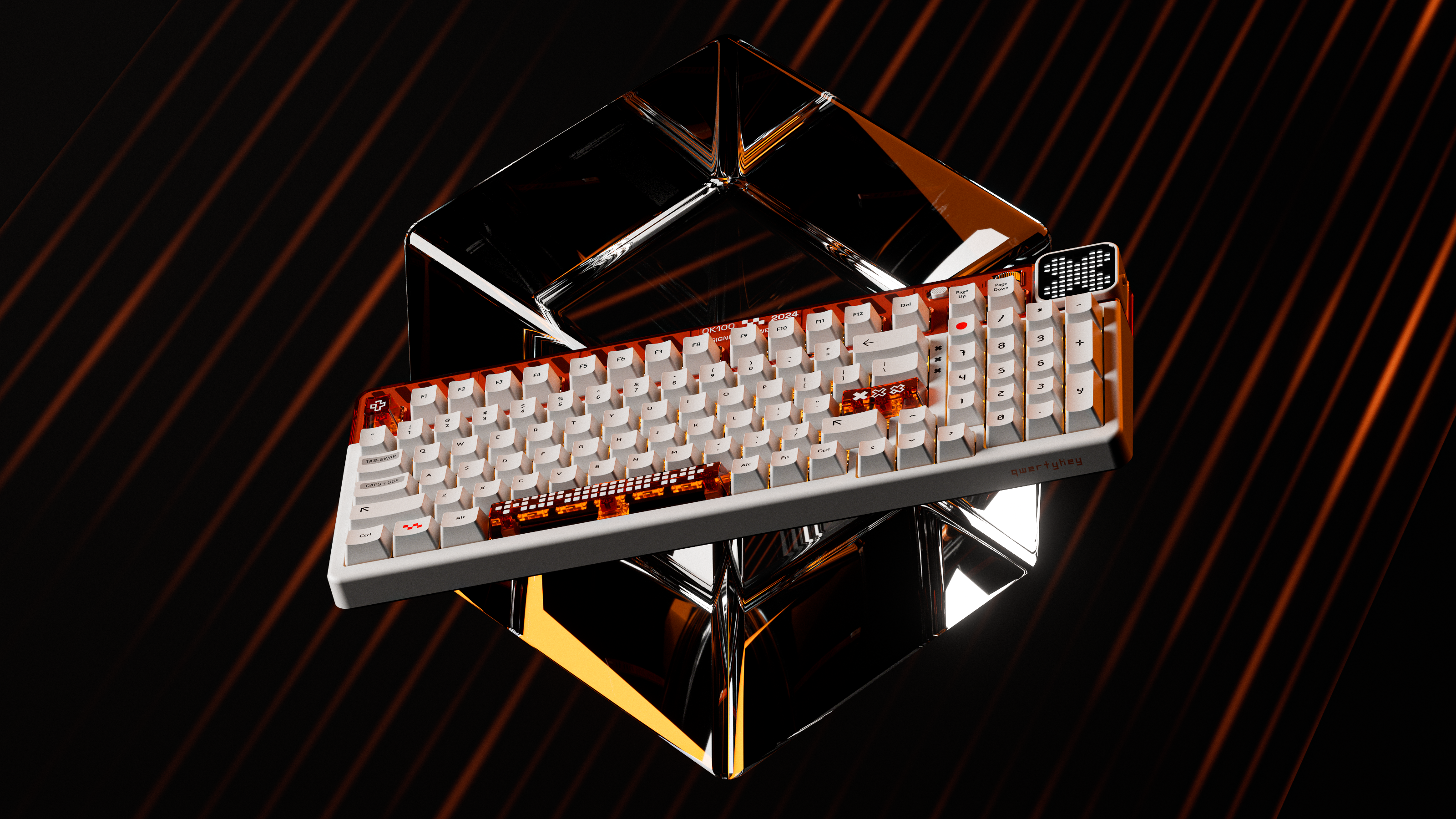 QwertyKey100 Apex Hotswap RGB Ecran Pixel Bluetooth Uszczelka do montażu na Tastatura Mecanica Gaming