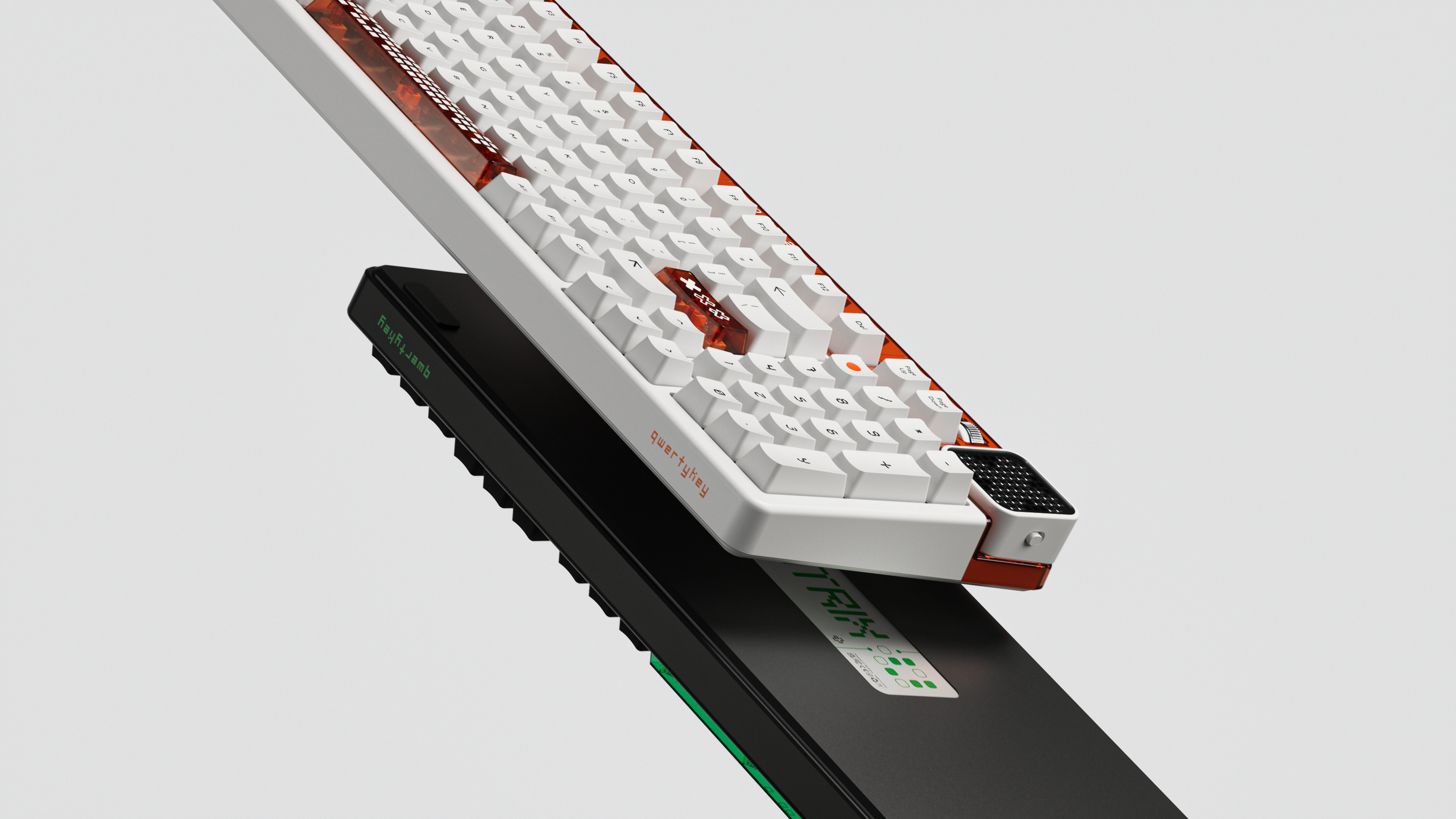 QwertyKey100 Apex Hotswap RGB Ecran Pixel Bluetooth Uszczelka do montażu na Tastatura Mecanica Gaming