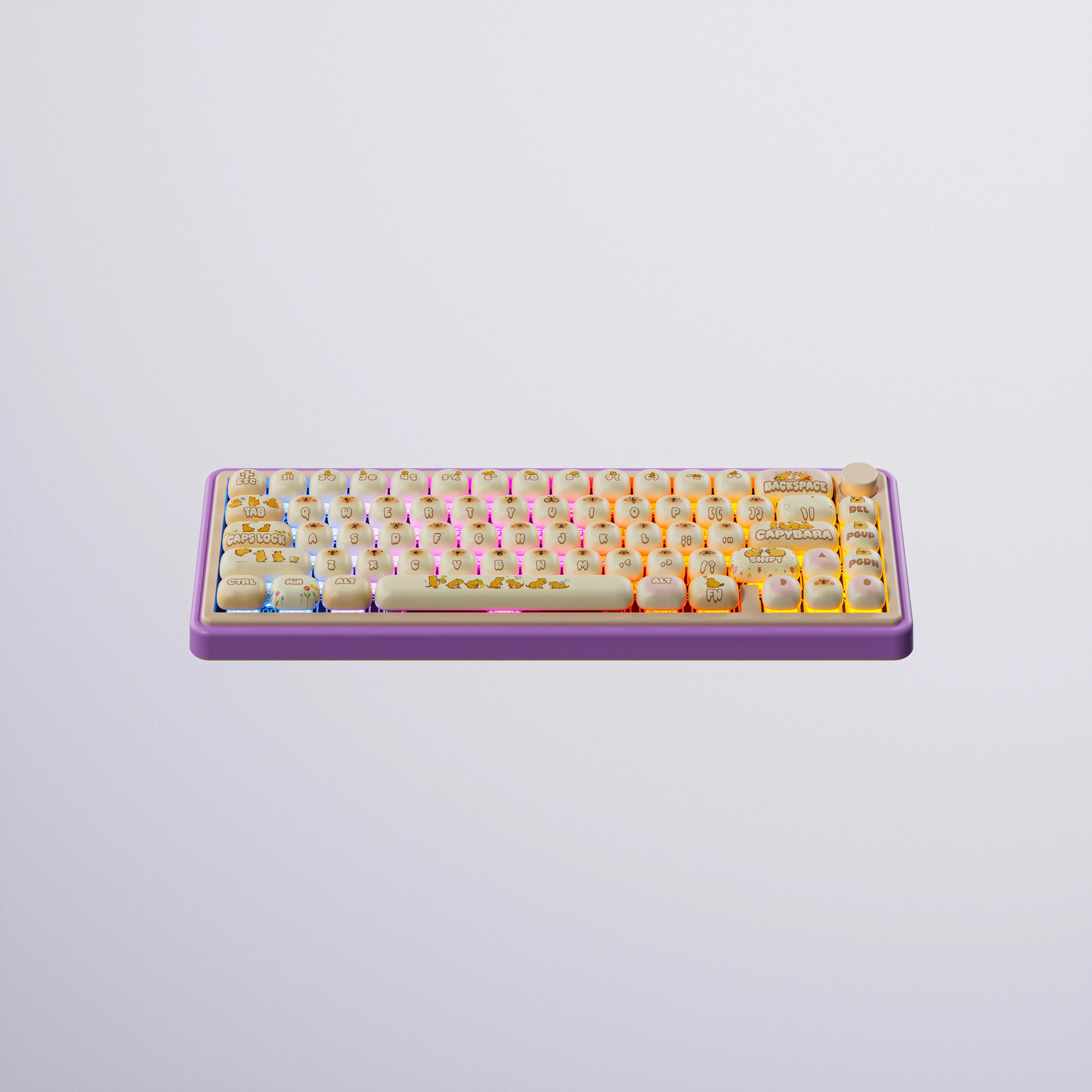 QwertyKey65 Pro Capibara Bluetooth Inalámbrica VIA Hotswap RGB Teclado Mecánico Gaming