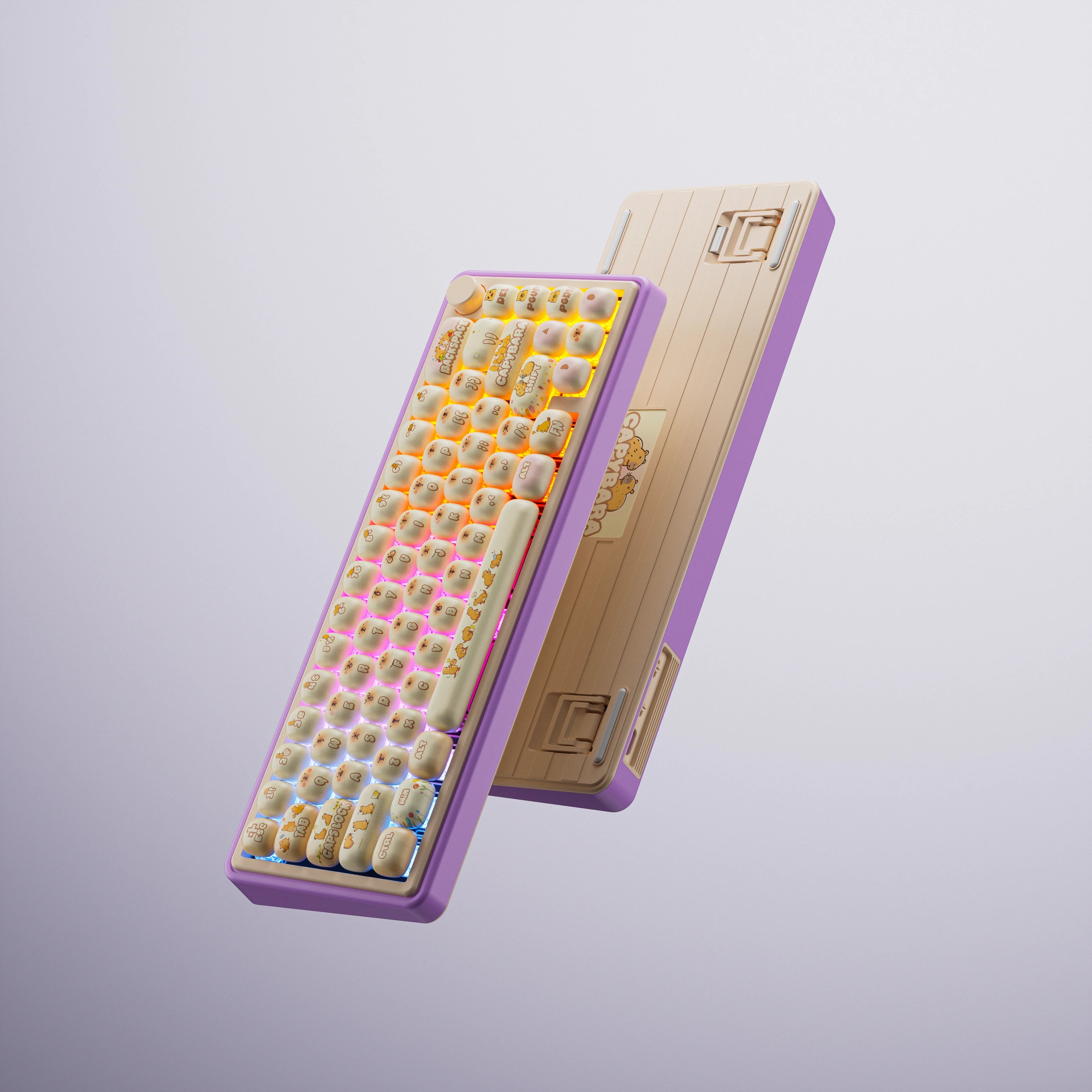 QwertyKey65 Pro Capibara Bluetooth Inalámbrica VIA Hotswap RGB Teclado Mecánico Gaming