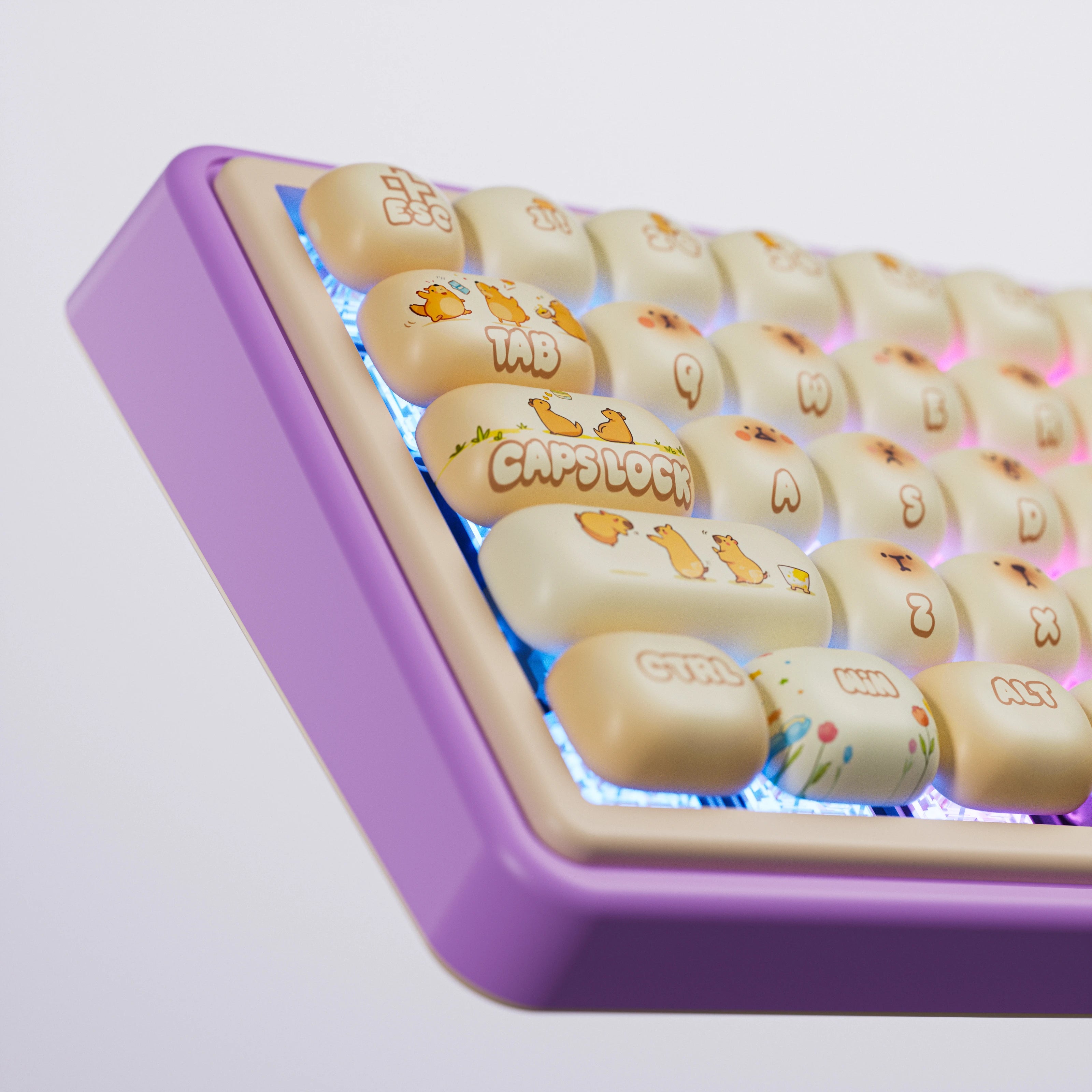 QwertyKey65 Pro Capibara Bluetooth Inalámbrica VIA Hotswap RGB Teclado Mecánico Gaming