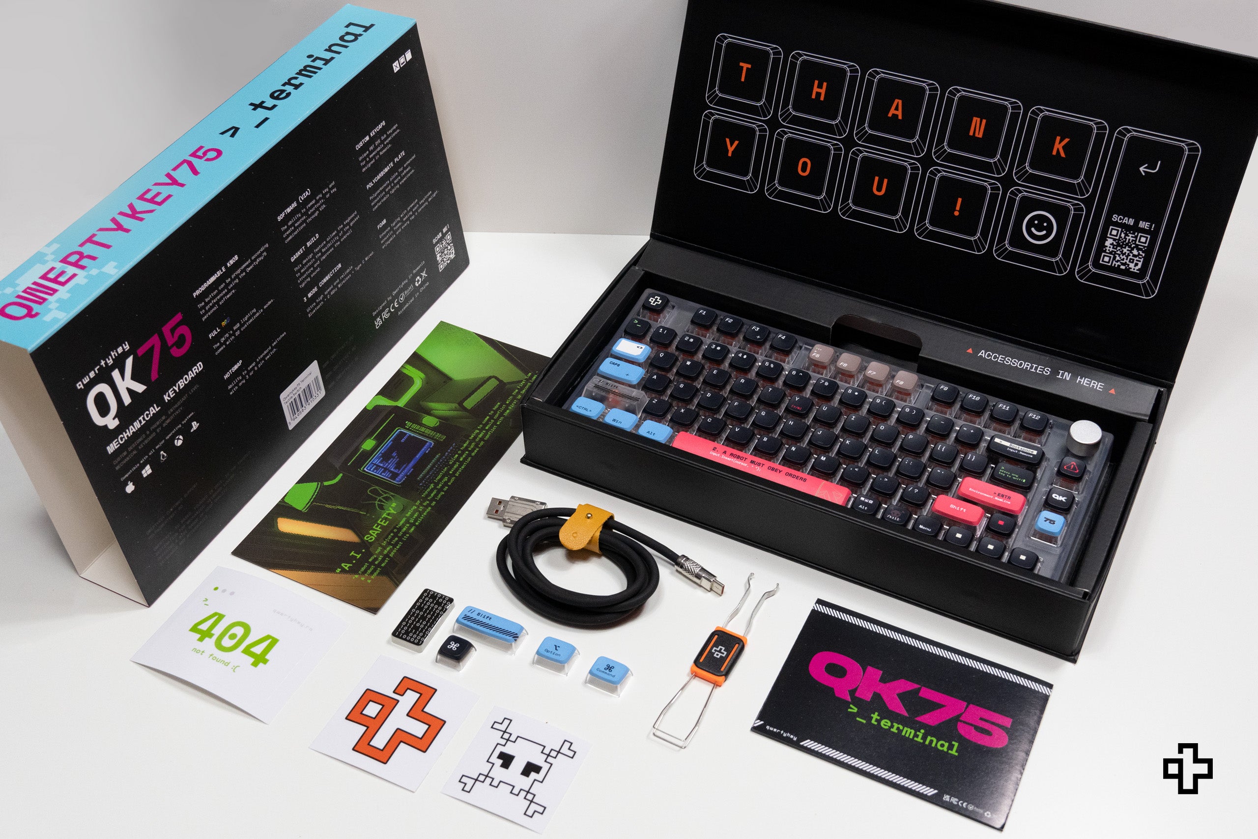 QwertyKey75 terminál Bluetooth vezeték nélküli hotswap RGB VIA/QMK tömítéssel szerelt Tastatura Mecanica Gaming