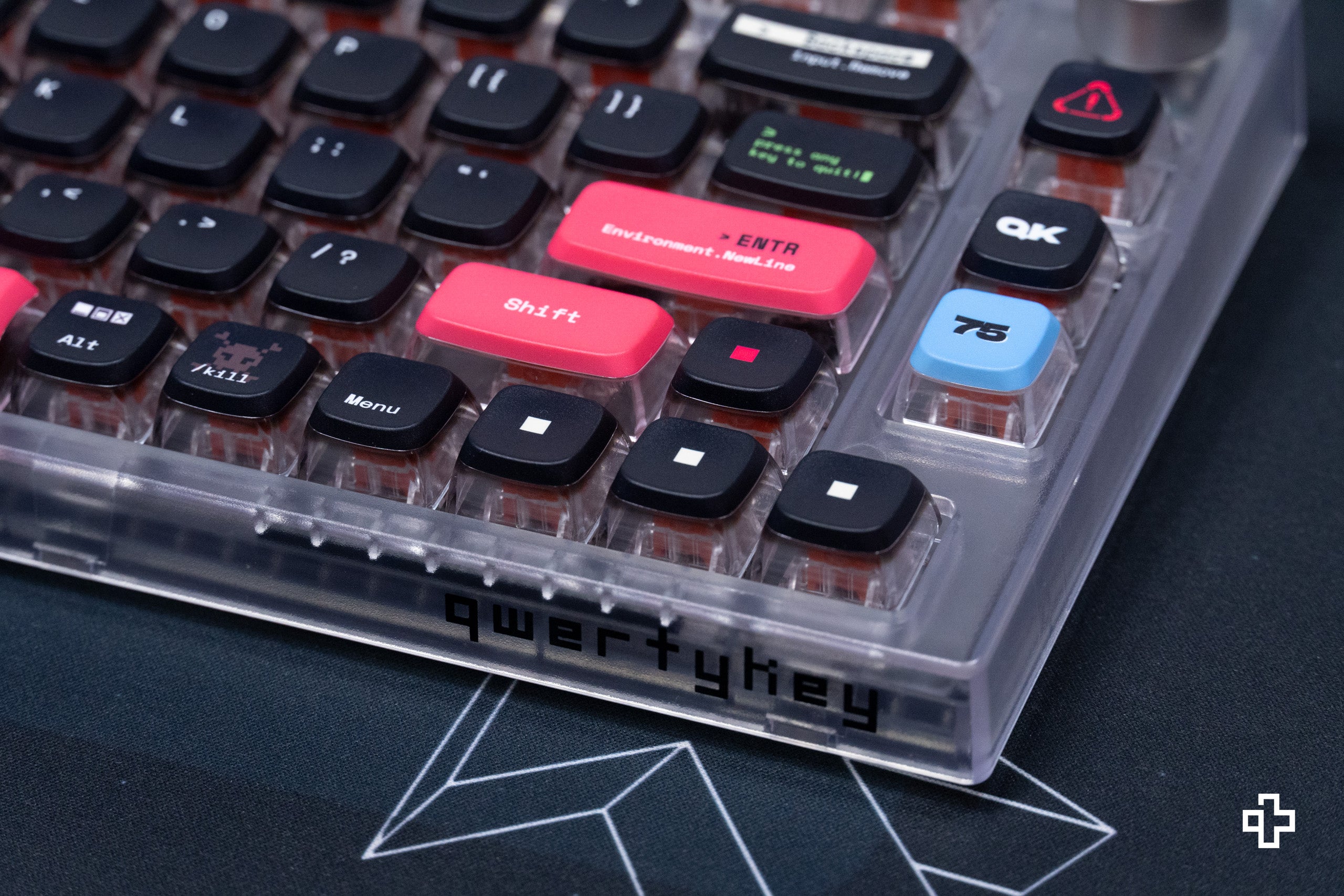 Terminal QwertyKey75 Bluetooth sans fil Hotswap RGB VIA/QMK Clavier mécanique de jeu monté sur joint