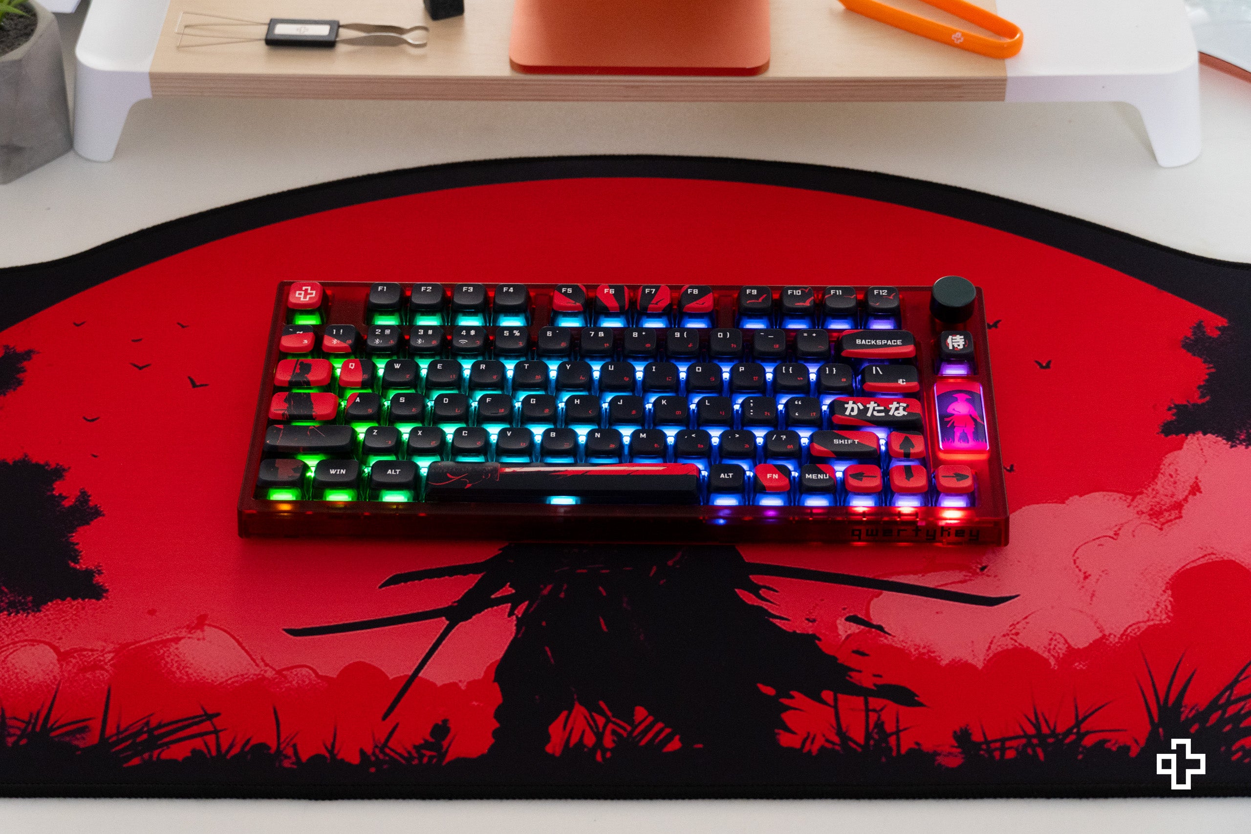 QwertyKey75 Samurai Bluetooth vezeték nélküli Hotswap RGB VIA/QMK tömítésre szerelt Tastatura Mecanica Gaming