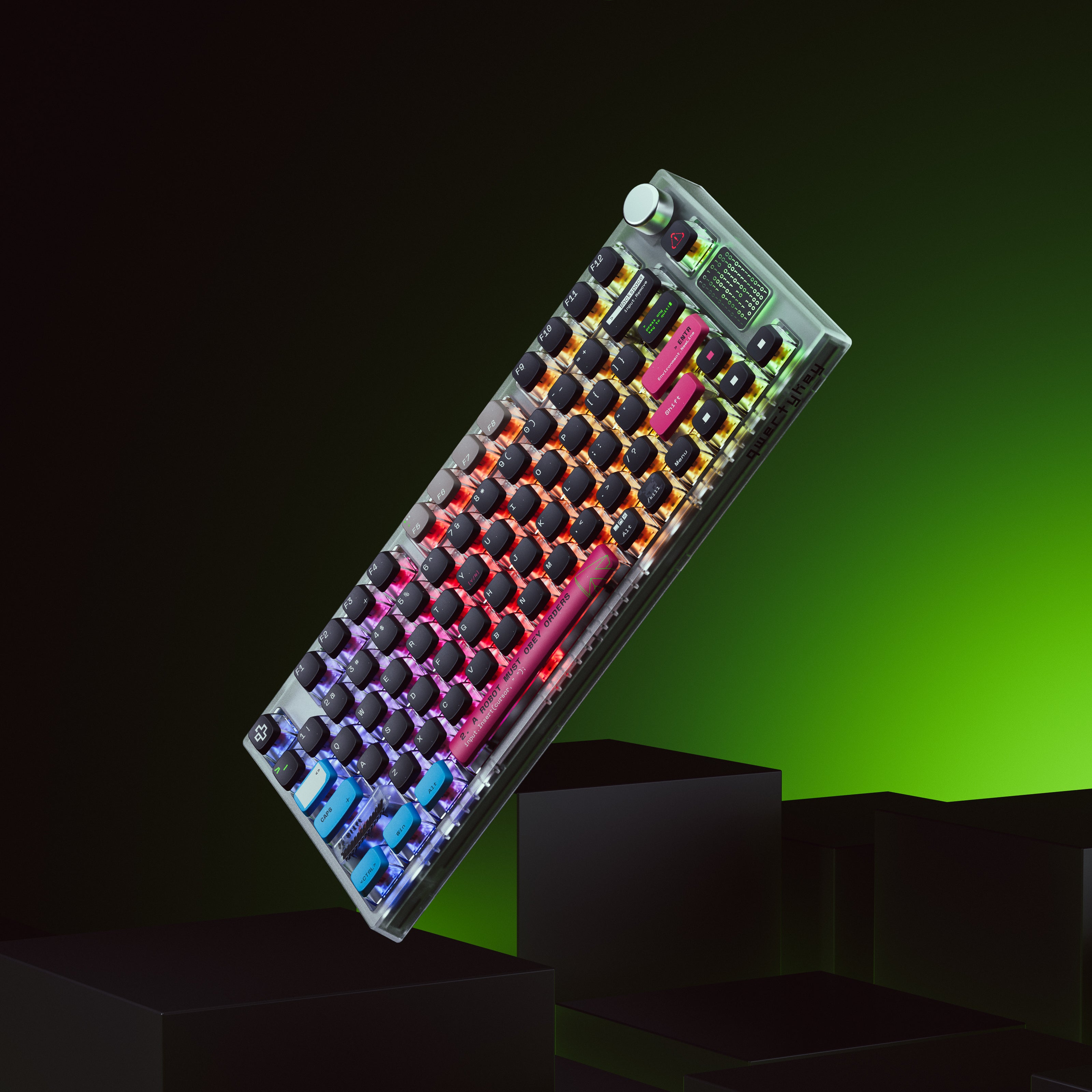 QwertyKey75 Terminal Bluetooth Безжичен Hotswap RGB VIA/QMK Gasket Монтирана Механична Игрална Клавиатура