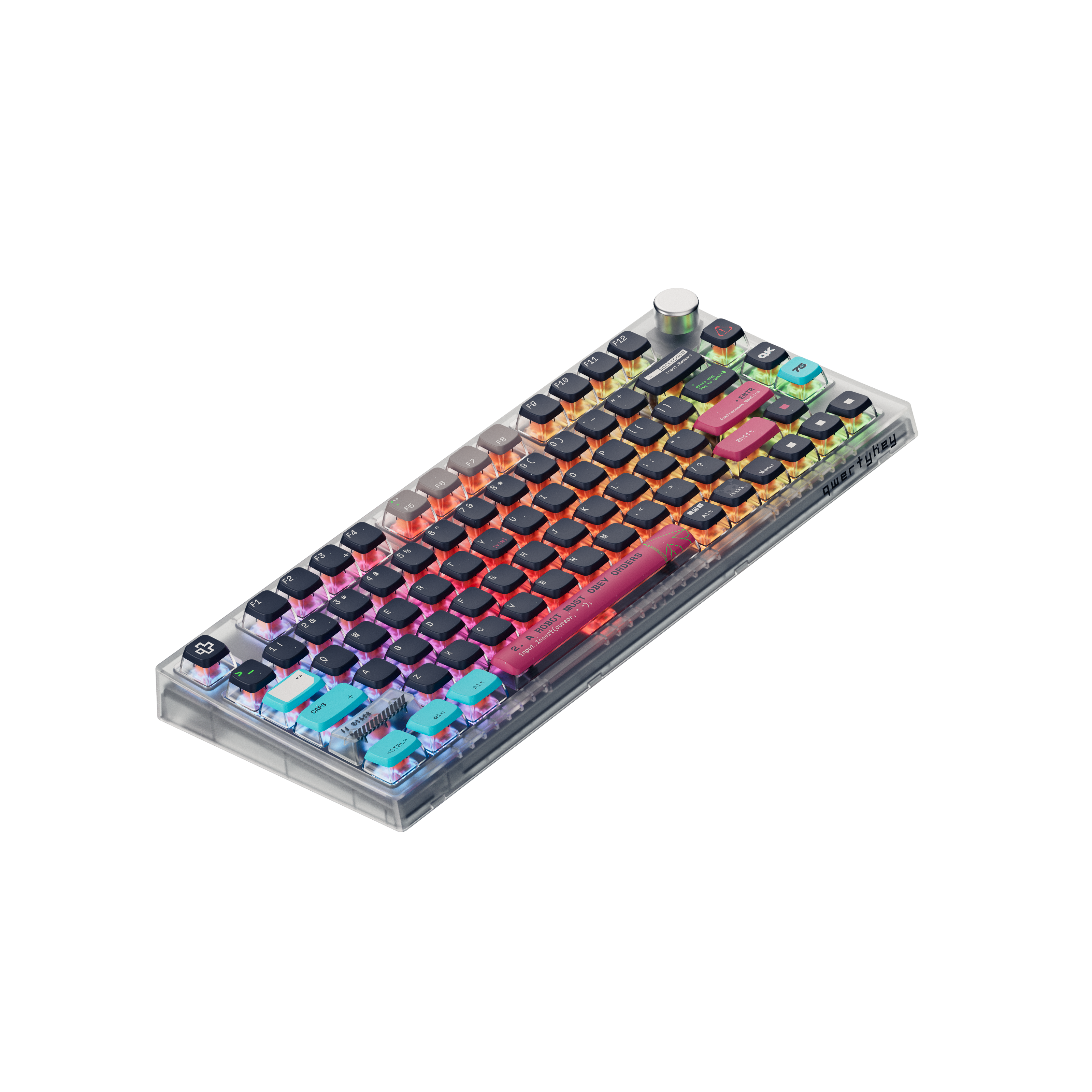 QwertyKey75 Terminal Bluetooth Безжичен Hotswap RGB VIA/QMK Gasket Монтирана Механична Игрална Клавиатура