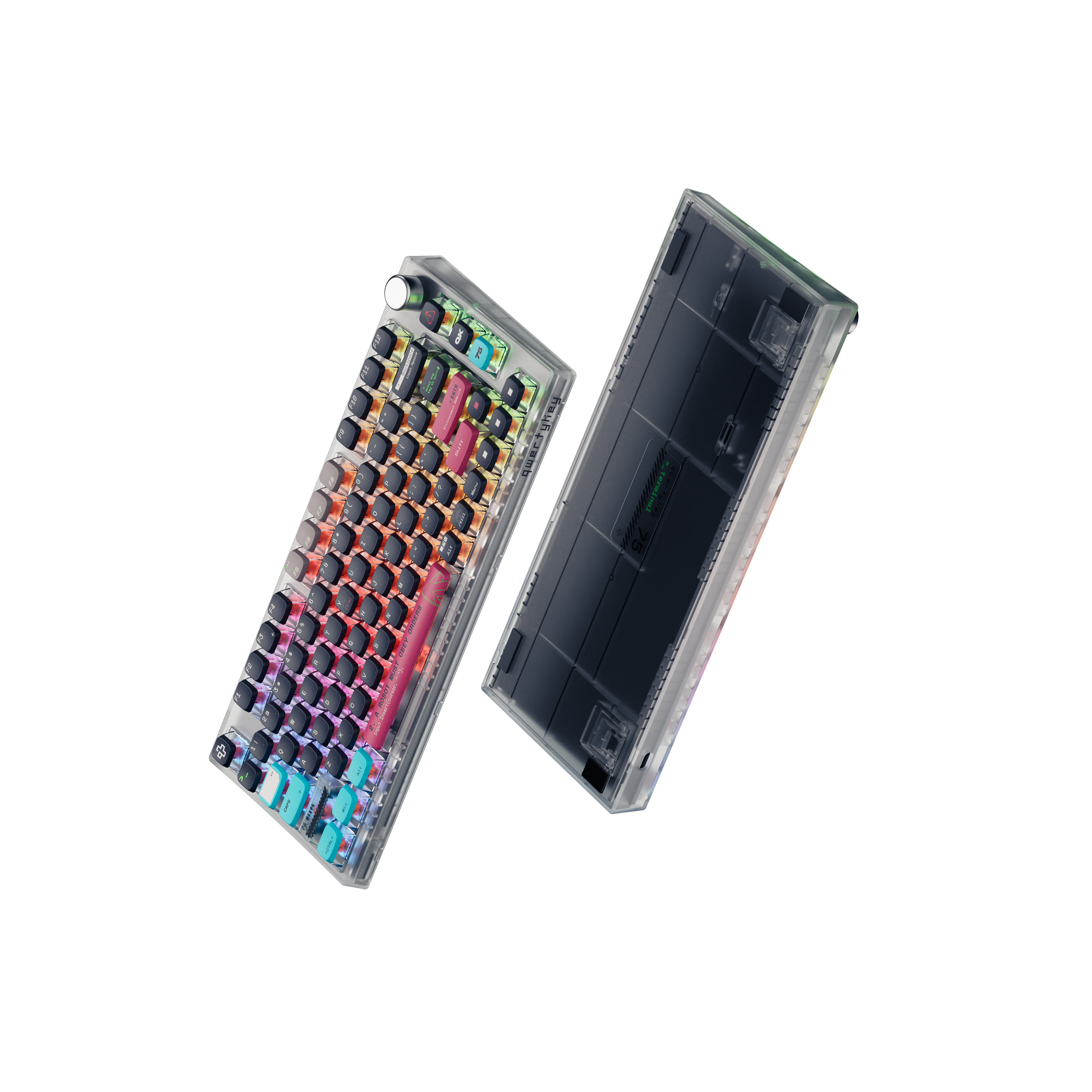 QwertyKey75 Terminal Bluetooth Безжичен Hotswap RGB VIA/QMK Gasket Монтирана Механична Игрална Клавиатура
