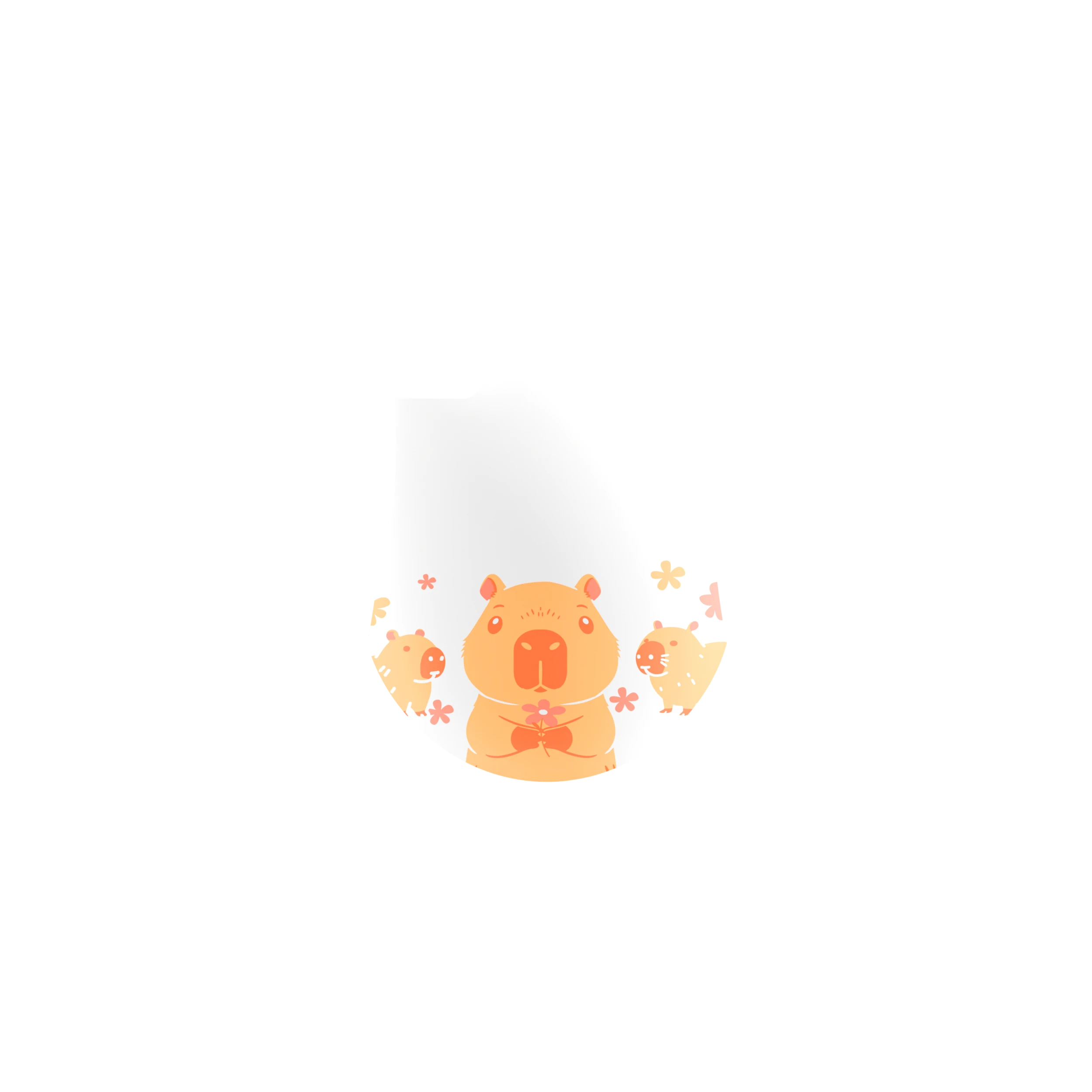 Funda para ratón QKM1 Capibara Blanco