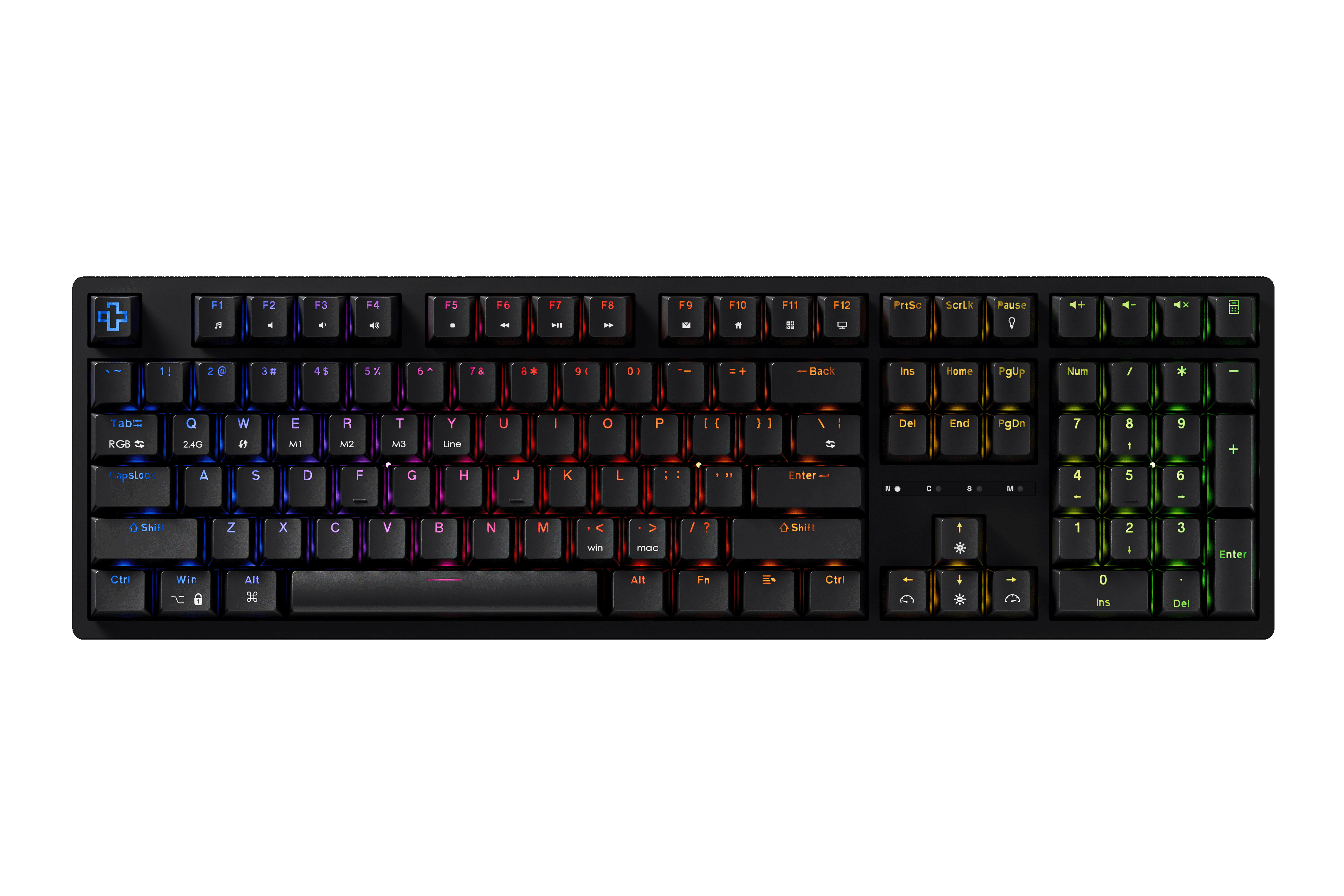 QwertyKey H100 Black Bluetooth Wireless Hotswap RGB Mechanical Gaming Keyboard