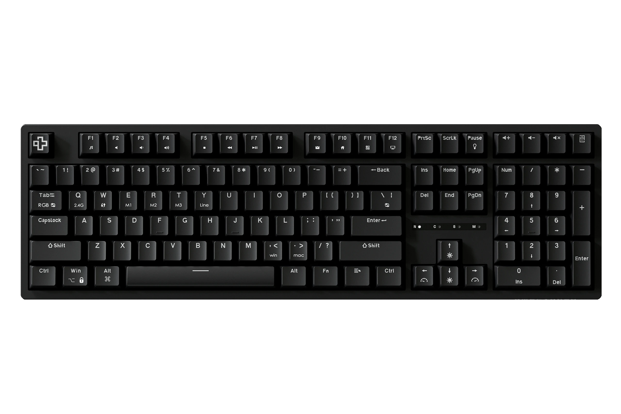 QwertyKey H100 Fekete Bluetooth Vezeték Nélküli Hotswap RGB Mechanikus Játékbillentyűzet