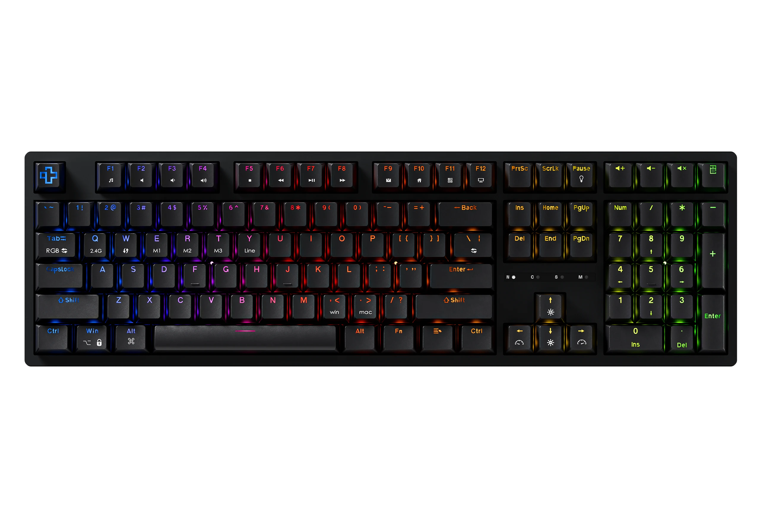 QwertyKey H100 Noire Bluetooth Sans Fil Hotswap RVB Clavier Mécanique Gaming