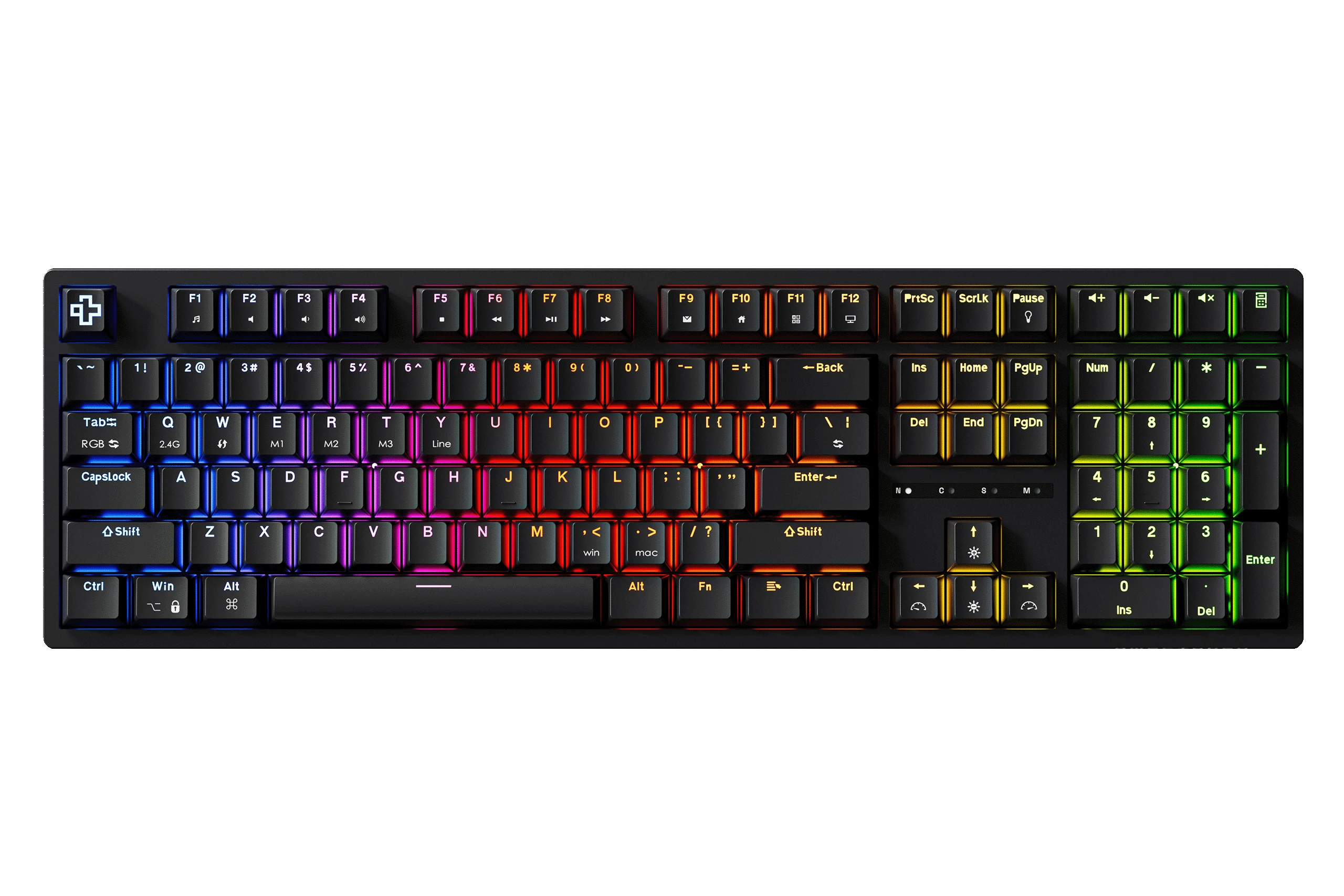 QwertyKey H100 Fekete Bluetooth Vezeték Nélküli Hotswap RGB Mechanikus Játékbillentyűzet