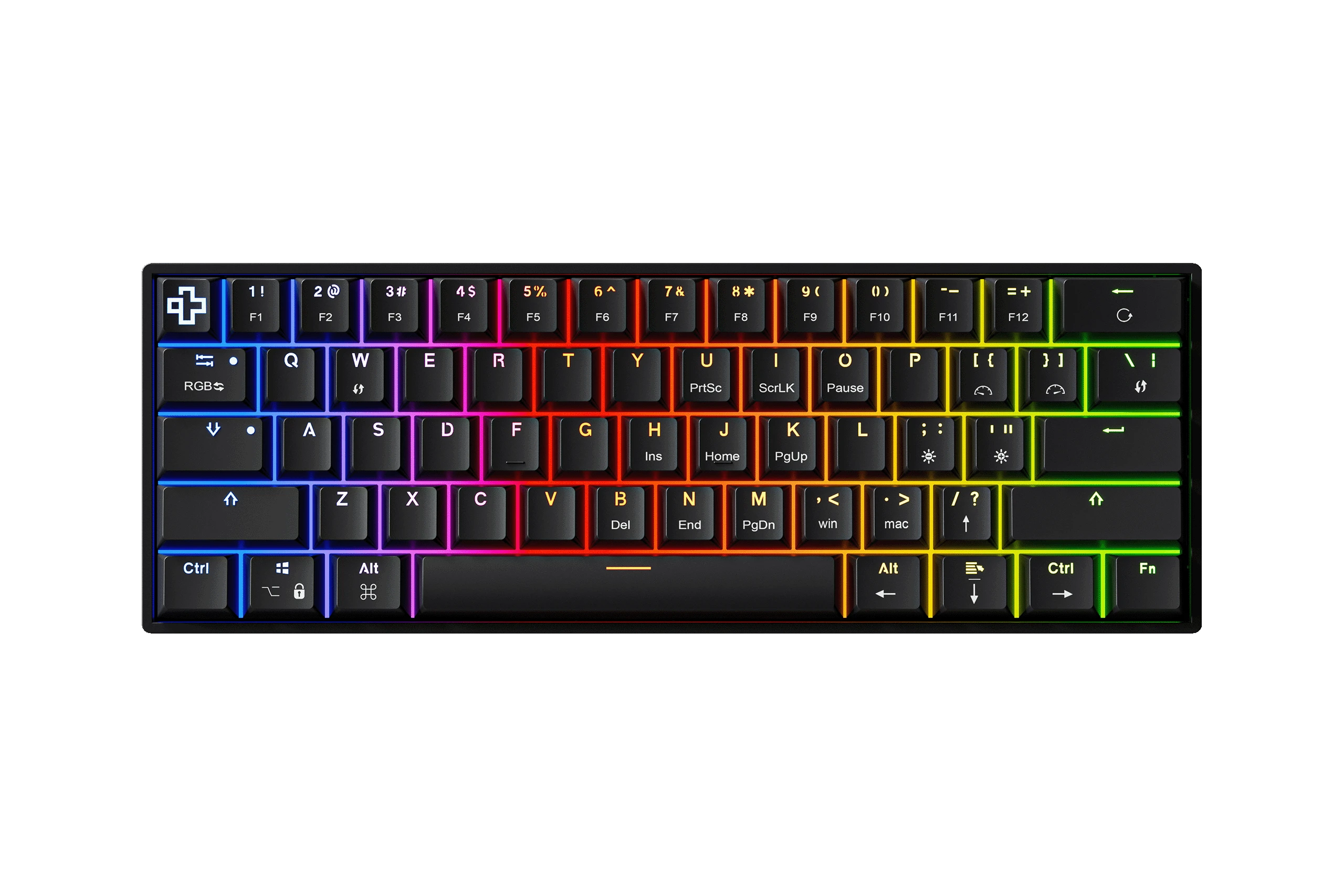 QwertyKey H61 Split Неагра Hotswap RGB Механична Игрална Клавиатура
