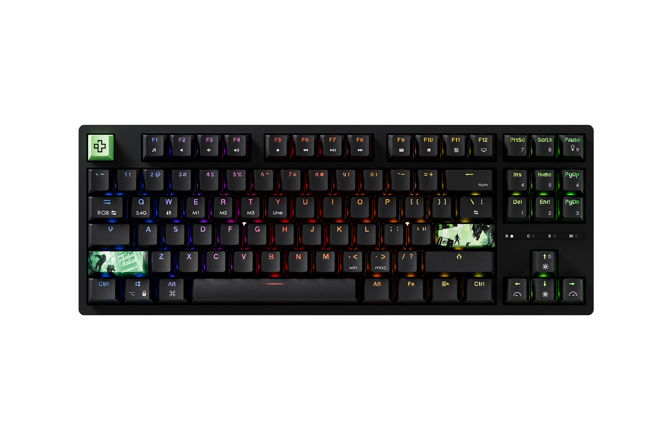 QwertyKey H87 Neagra Bluetooth Wireless Hotswap RGB Tastiera Meccanica Gaming