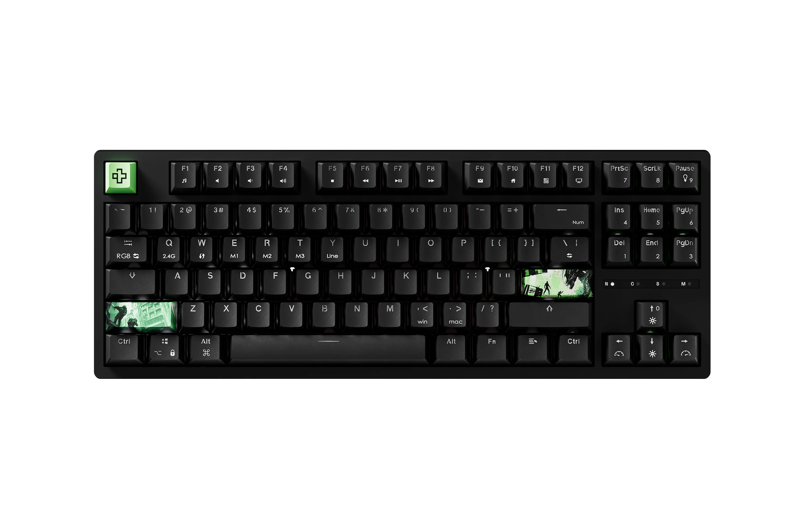 QwertyKey H87 Neagra Bluetooth Wireless Hotswap RGB Tastiera Meccanica Gaming