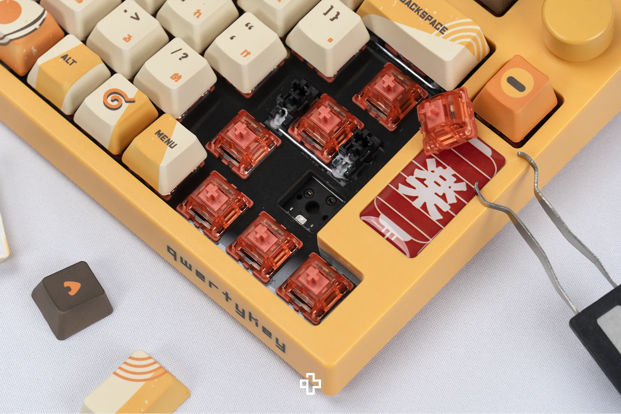 QwertyKey75 Ramen Bluetooth sans fil Hotswap RVB monté sur joint Tastatura Mecanica Gaming