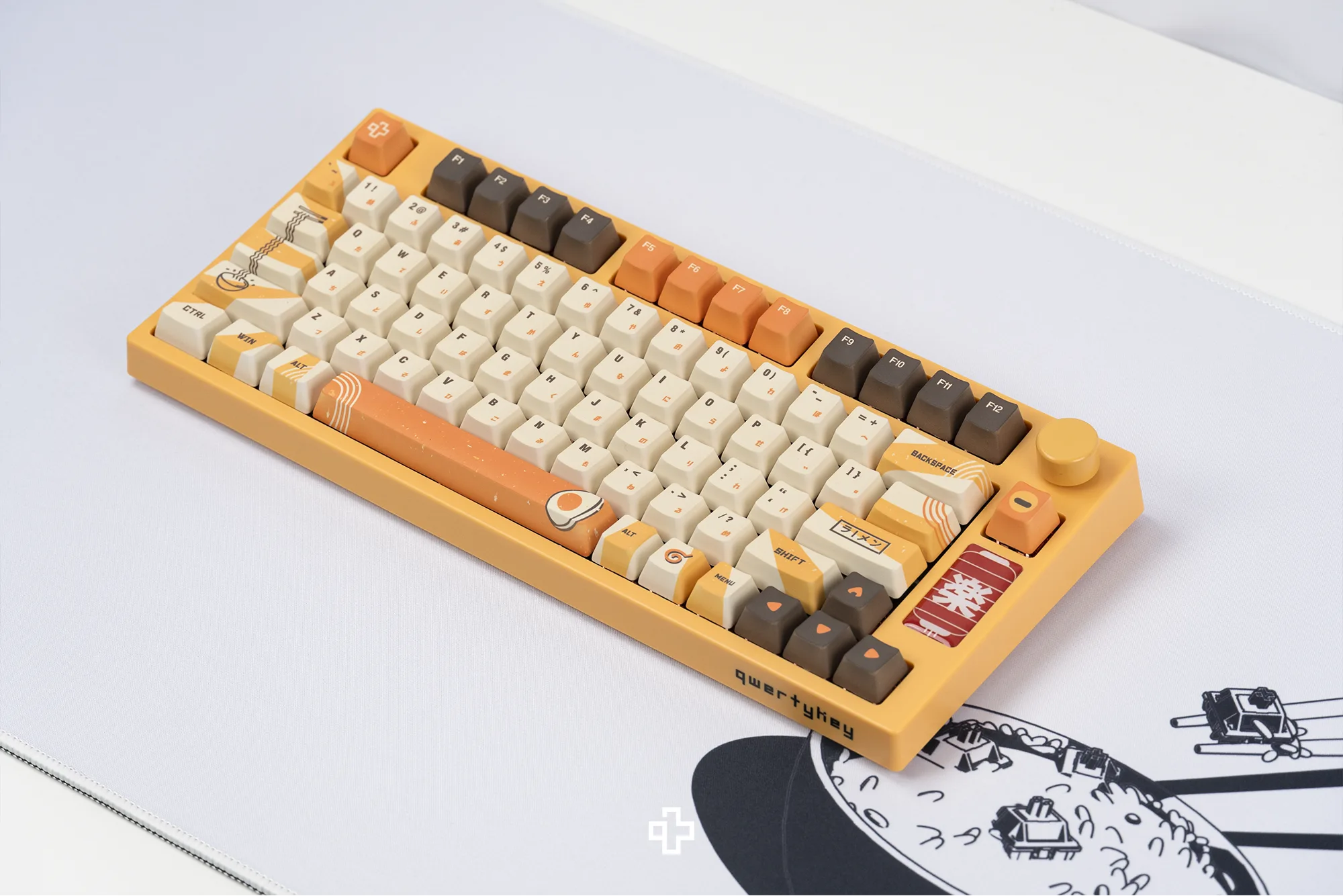 QwertyKey75 Ramen Bluetooth Bezprzewodowy hotswap RGB Montowany na uszczelce Tastatura Mecanica Gaming