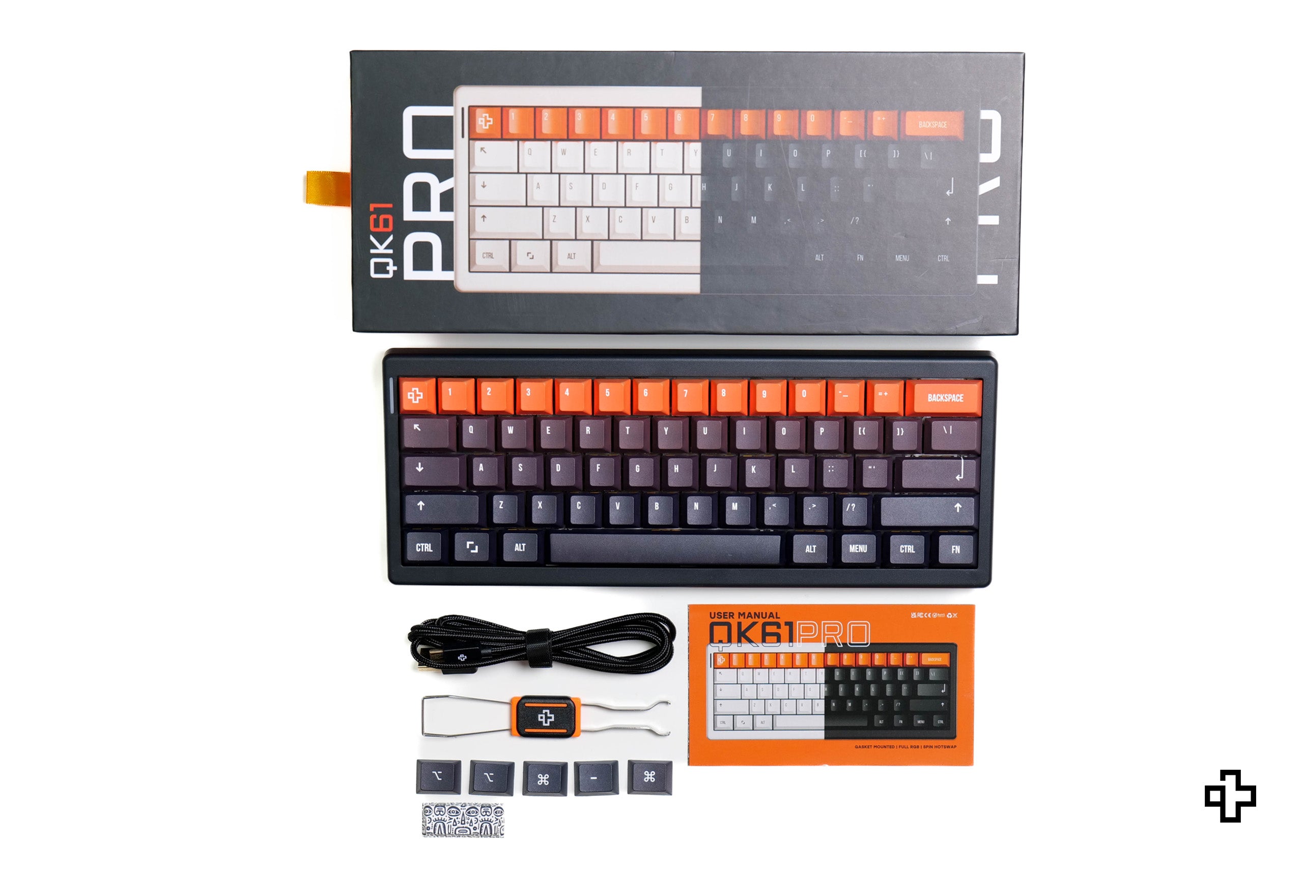 QwertyKey61 PRO Neagra Hotswap RGB VIA packningsmonterad Tastatura Mecanica Gaming