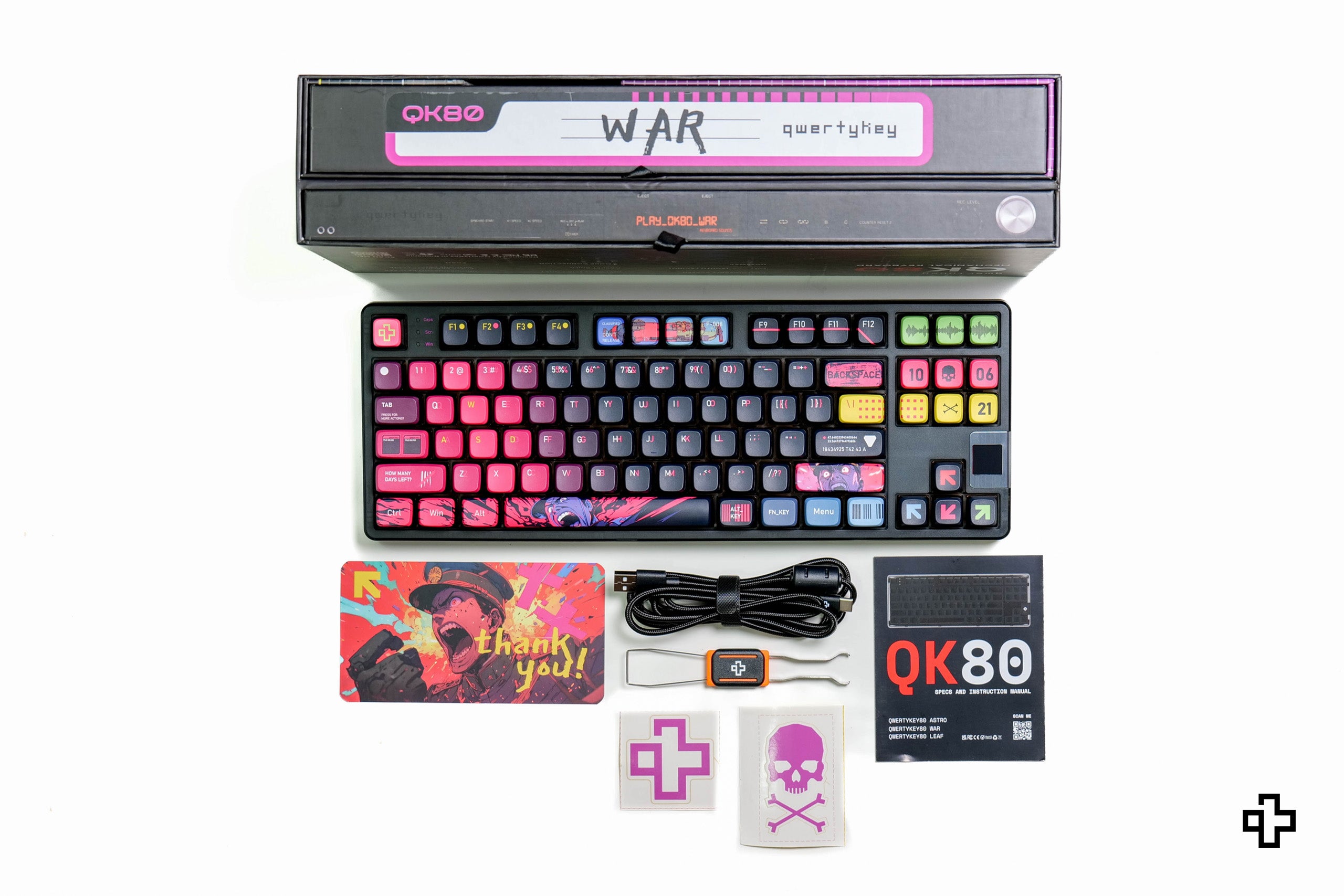 QwertyKey80 War Bluetooth vezeték nélküli Hotswap RGB QMK/VIA tömítésre szerelt Tastatura Mecanica Gaming cu Ecran