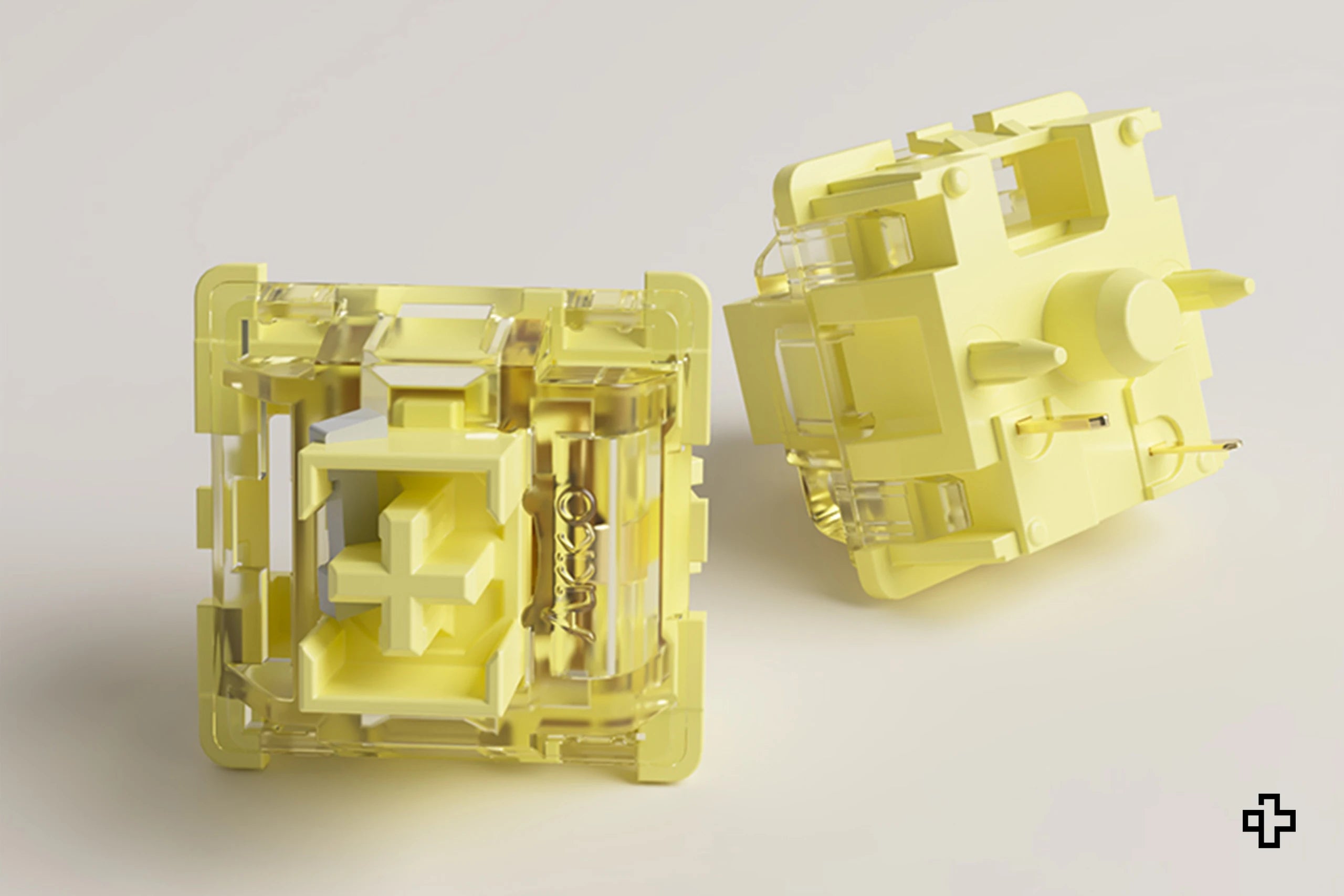 45 Switchuri Pro Akko de color amarillo crema.
