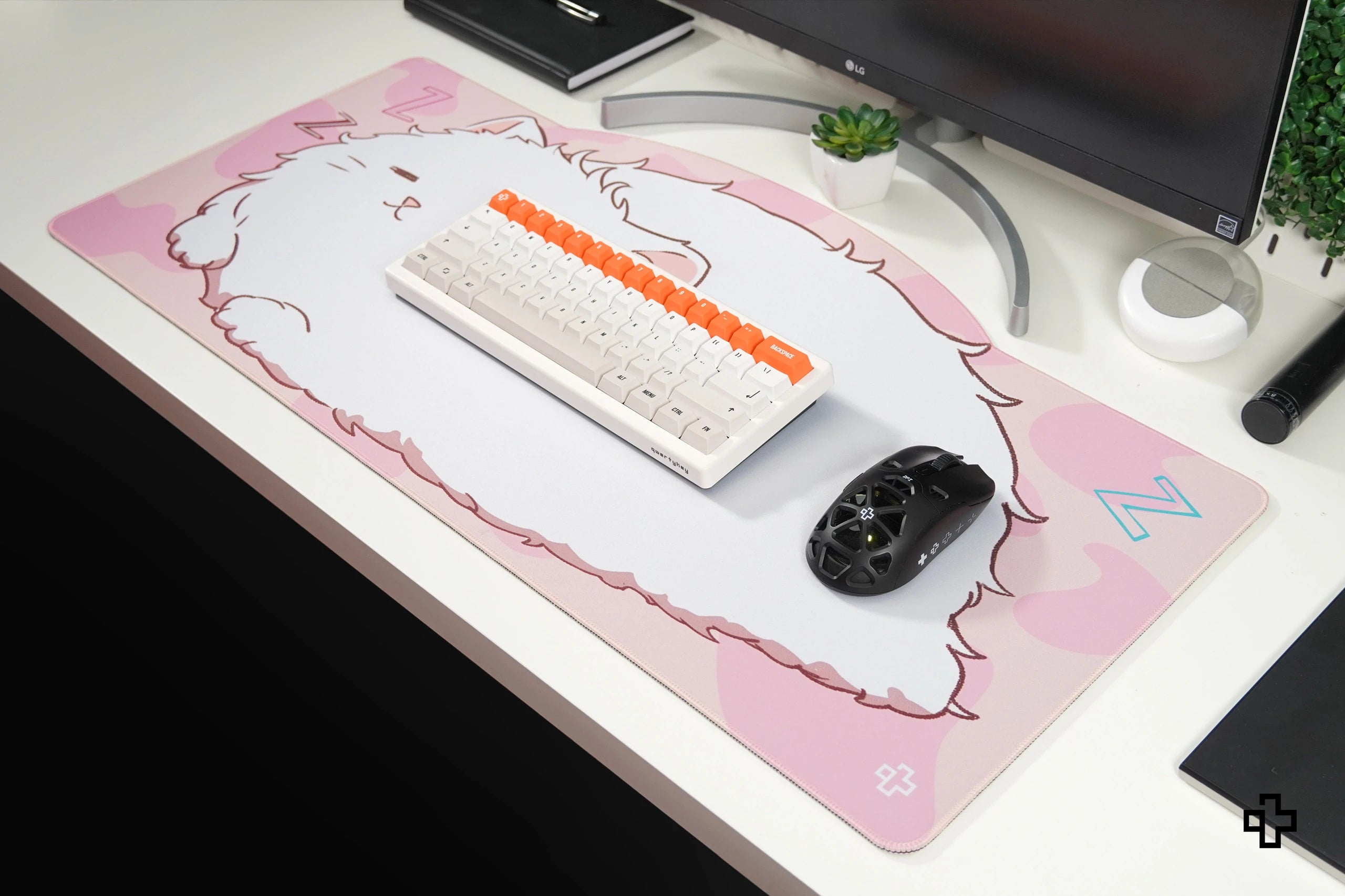 Deskmat Mousepad QwertyKey Bliss Pisica 4mm margini cuciti