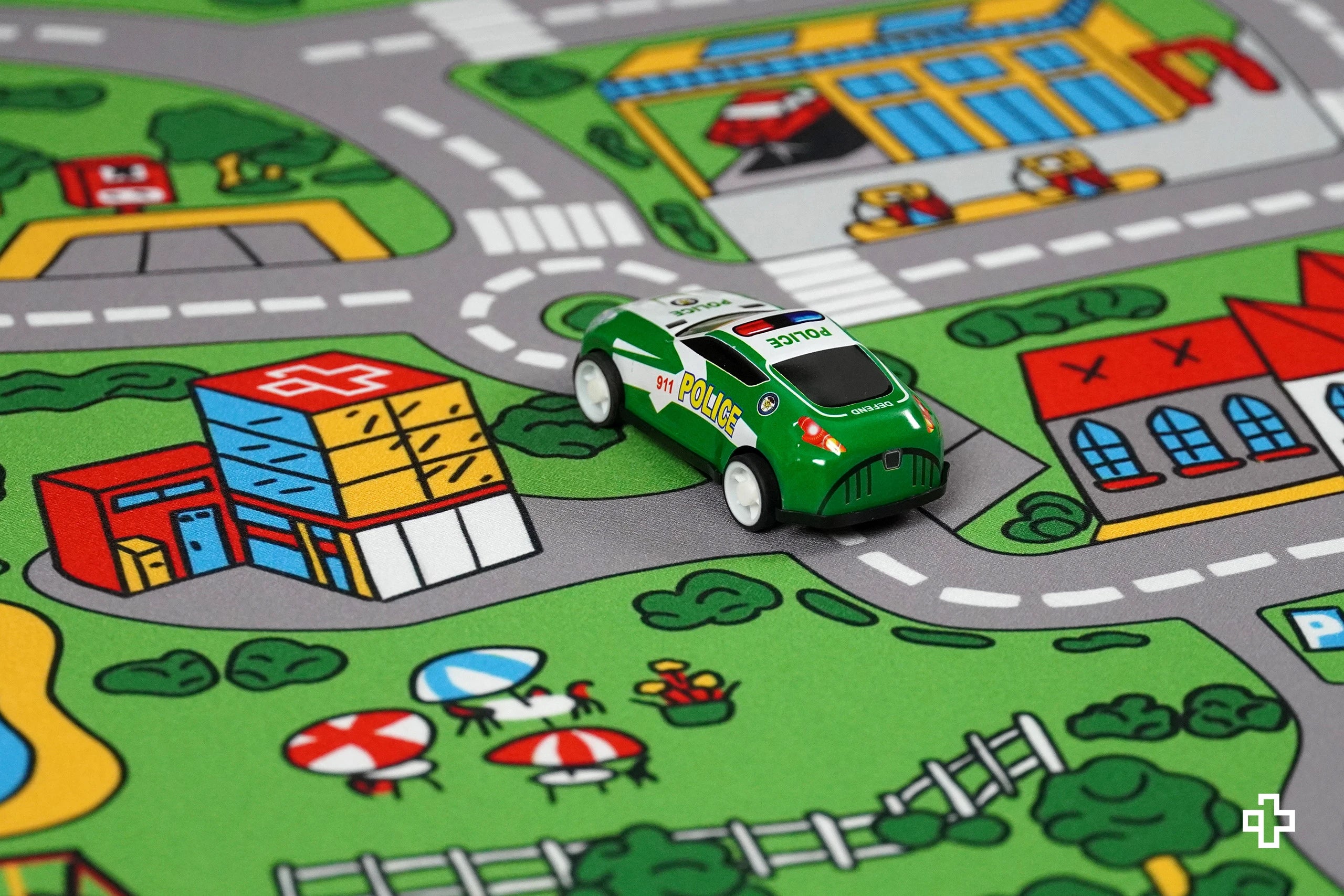 Deskmat Mousepad QwertyKey Nostalgia Città Affollata 4mm margini cuciti