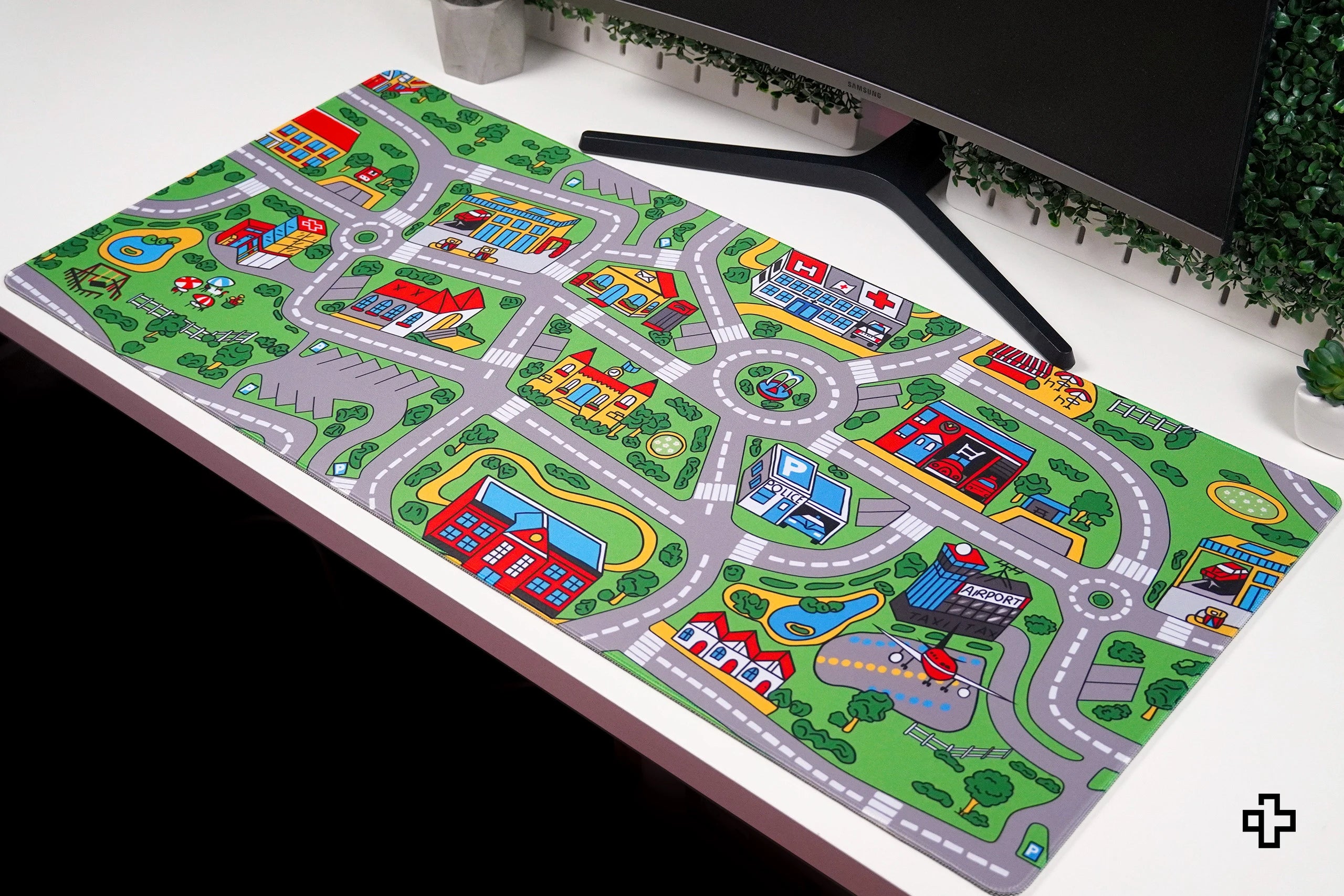 Deskmat Mousepad QwertyKey Nostalgia Ciudad Ocupada 4mm bordes cosidos