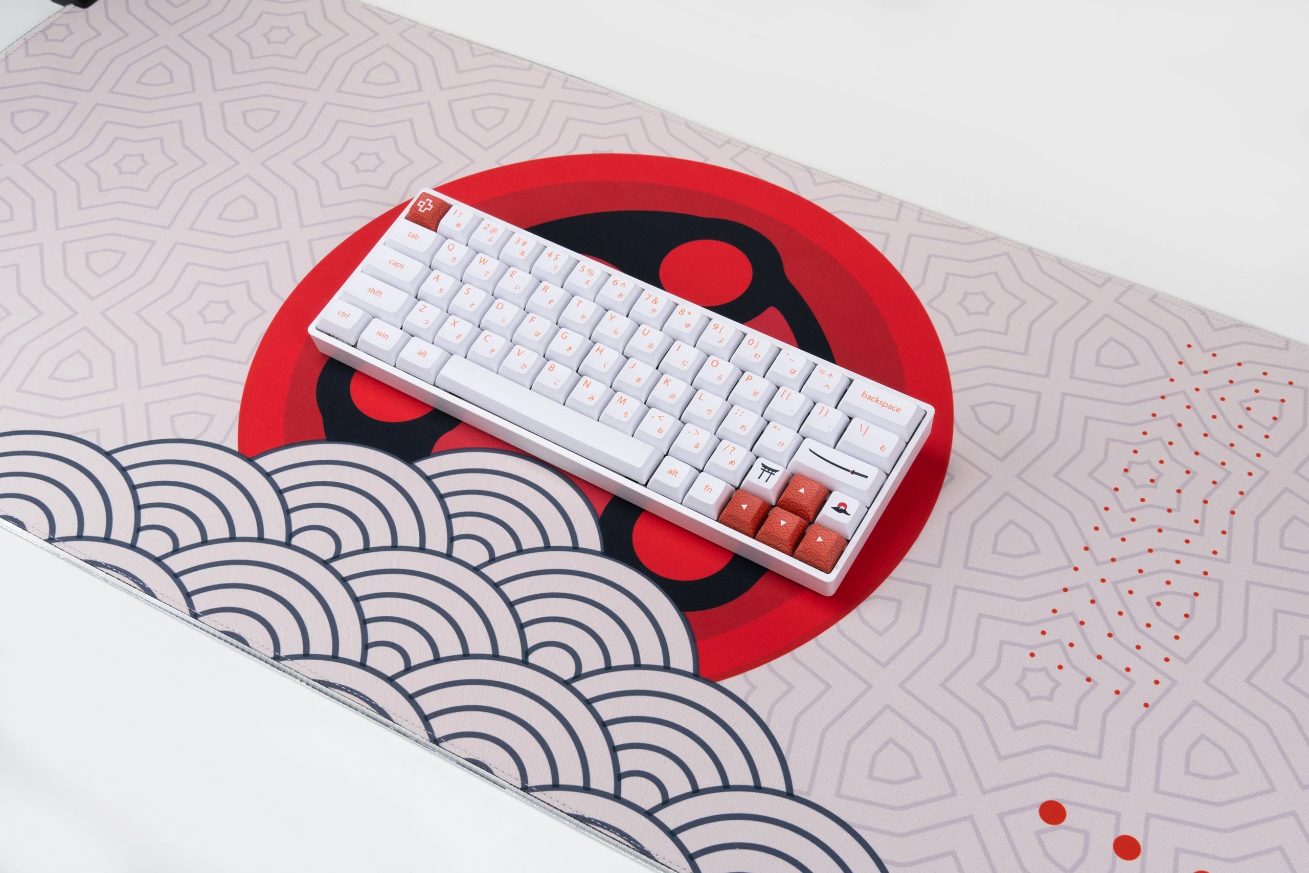 Deskmat Mousepad QwertyKey Sharingan Eye RGB 4mm margini cusute