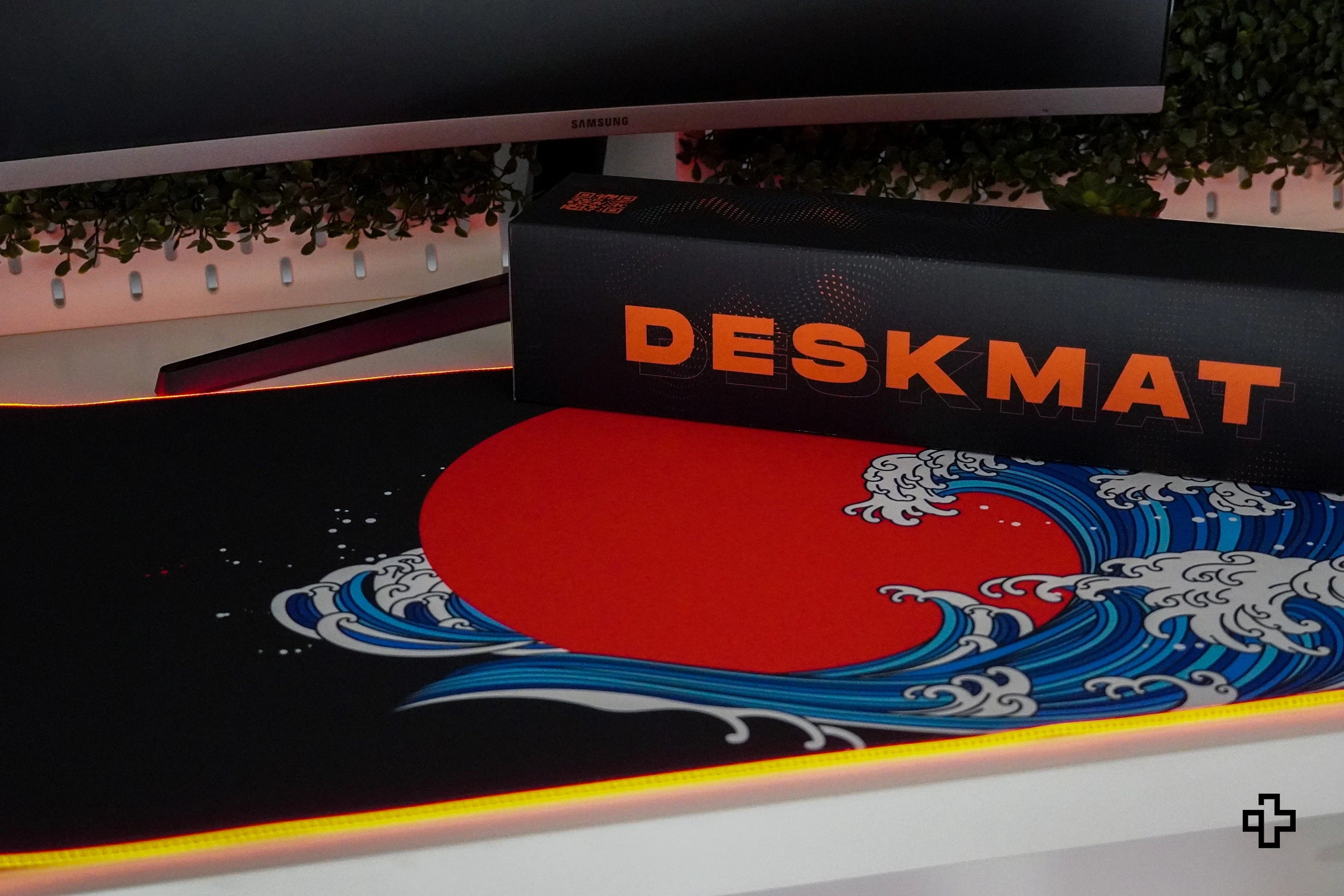 Deskmat Mousepad QwertyKey RGB JapanWave 4mm bordes cosidos