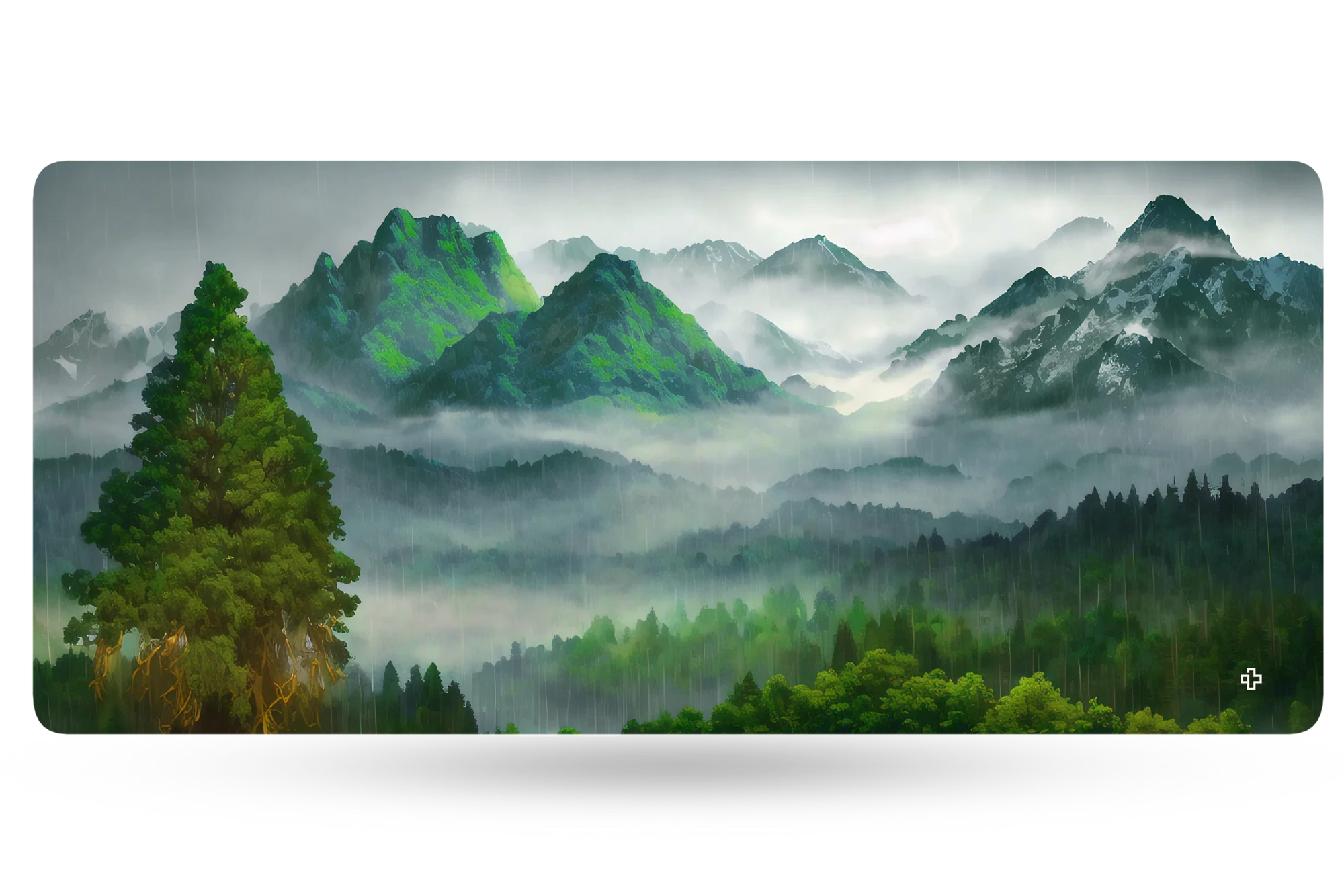 Deskmat Mousepad QwertyKey Forest 4mm stitched edges