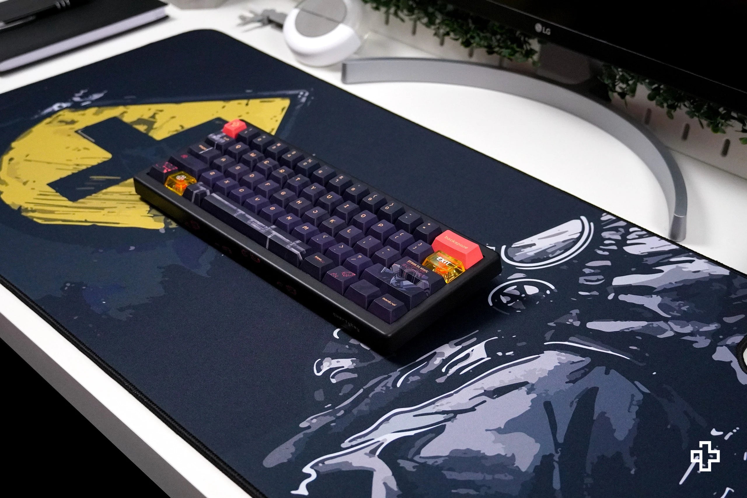 Deskmat Mousepad QwertyKey Fallout 4mm margini cusute