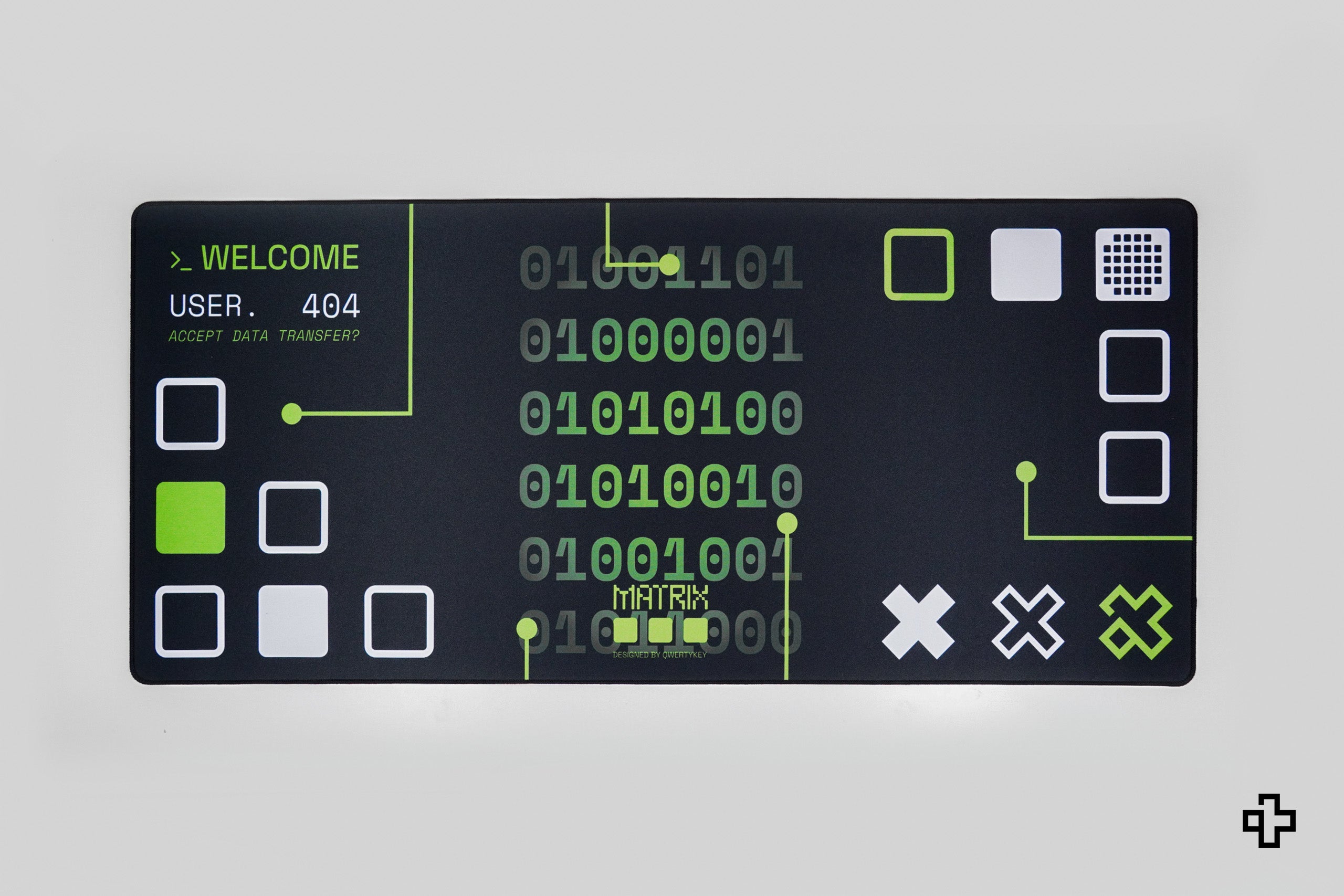 Deskmat musmatta QwertyKey Matrix 4 mm marginal cusute