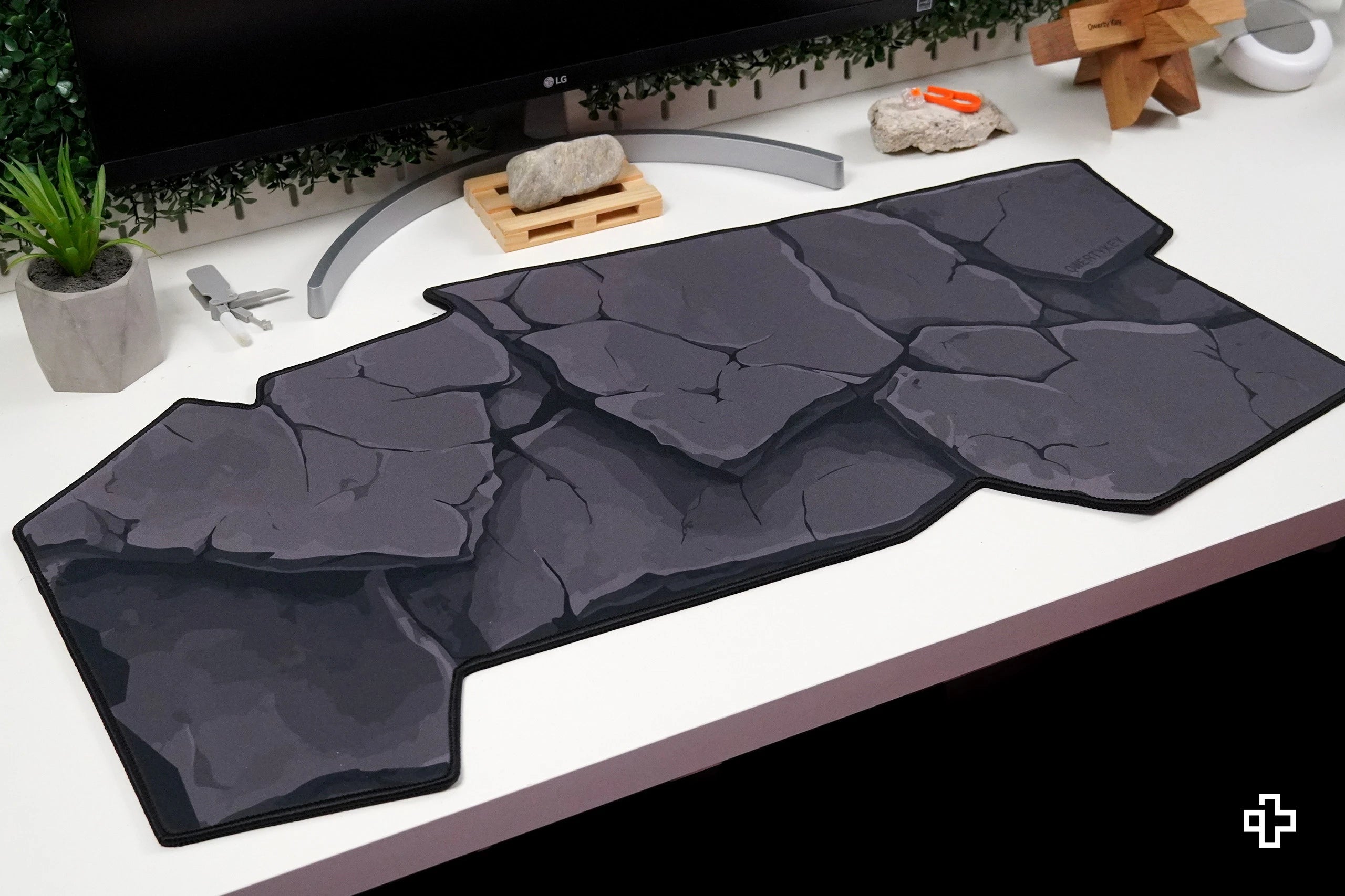 Deskmat Mousepad QwertyKey Stone 4mm margini cusute