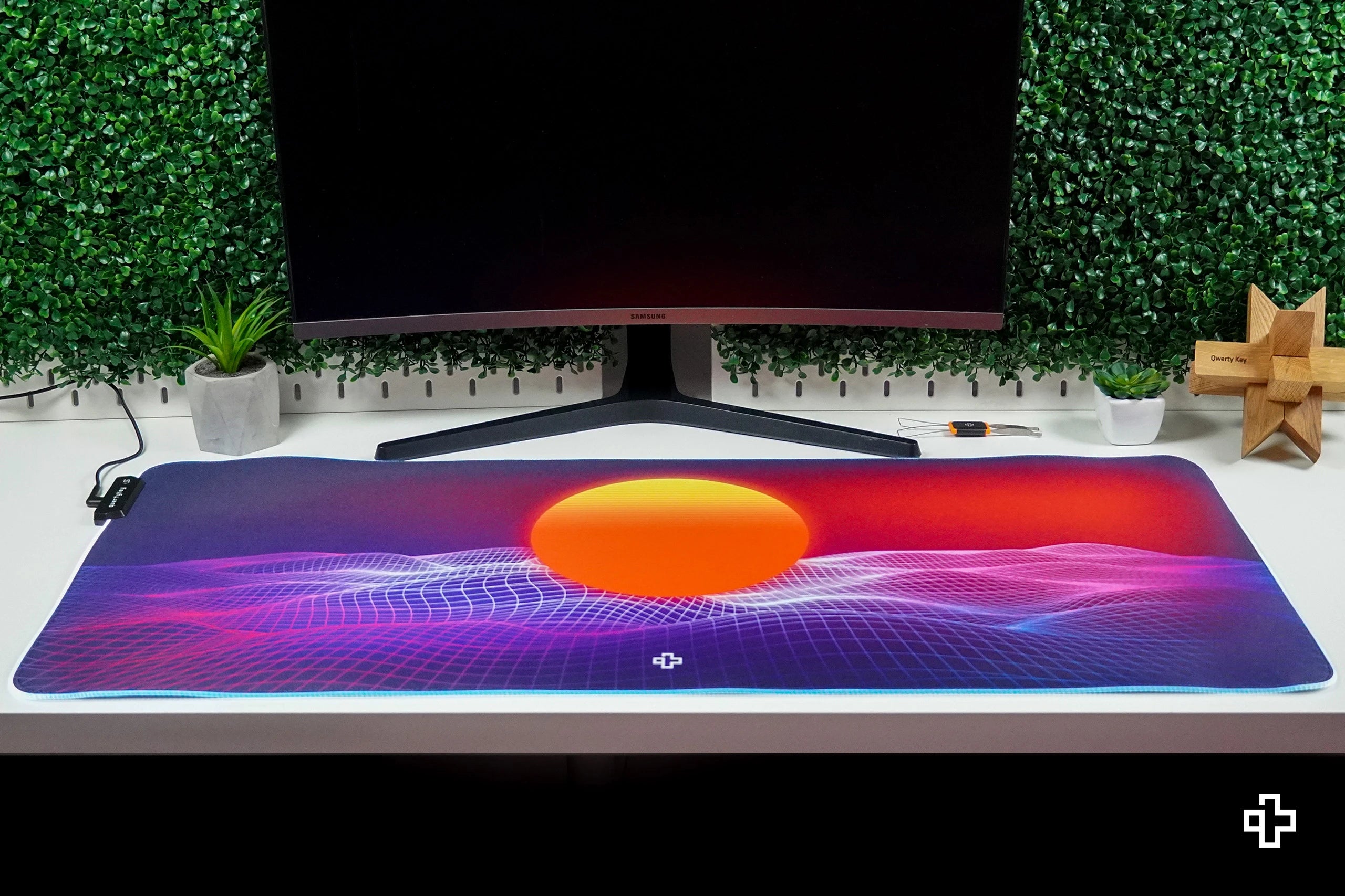 Deskmat Mousepad QwertyKey RGB CyberWave Software 4mm margini cuciti