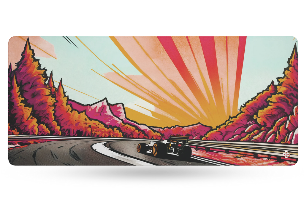 Deskmat Mousepad QwertyKey Formula Sunset 4mm stitched edges