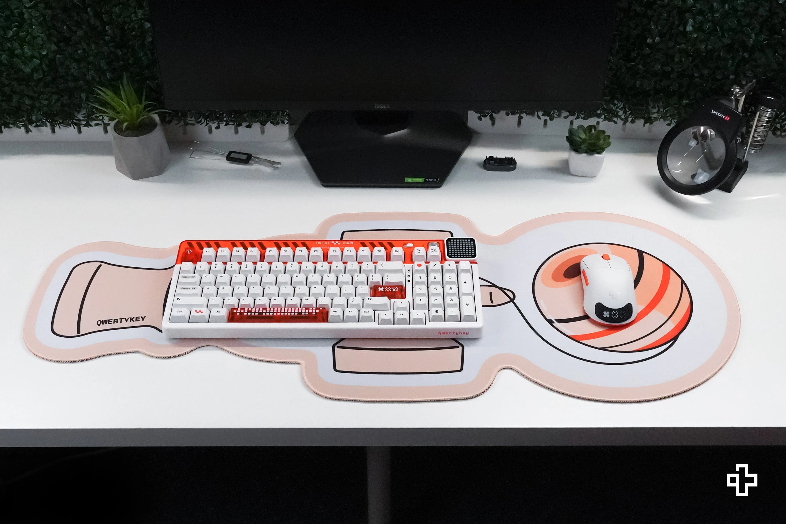 Deskmat Mousepad QwertyKey Kendama 4mm genaaide randen