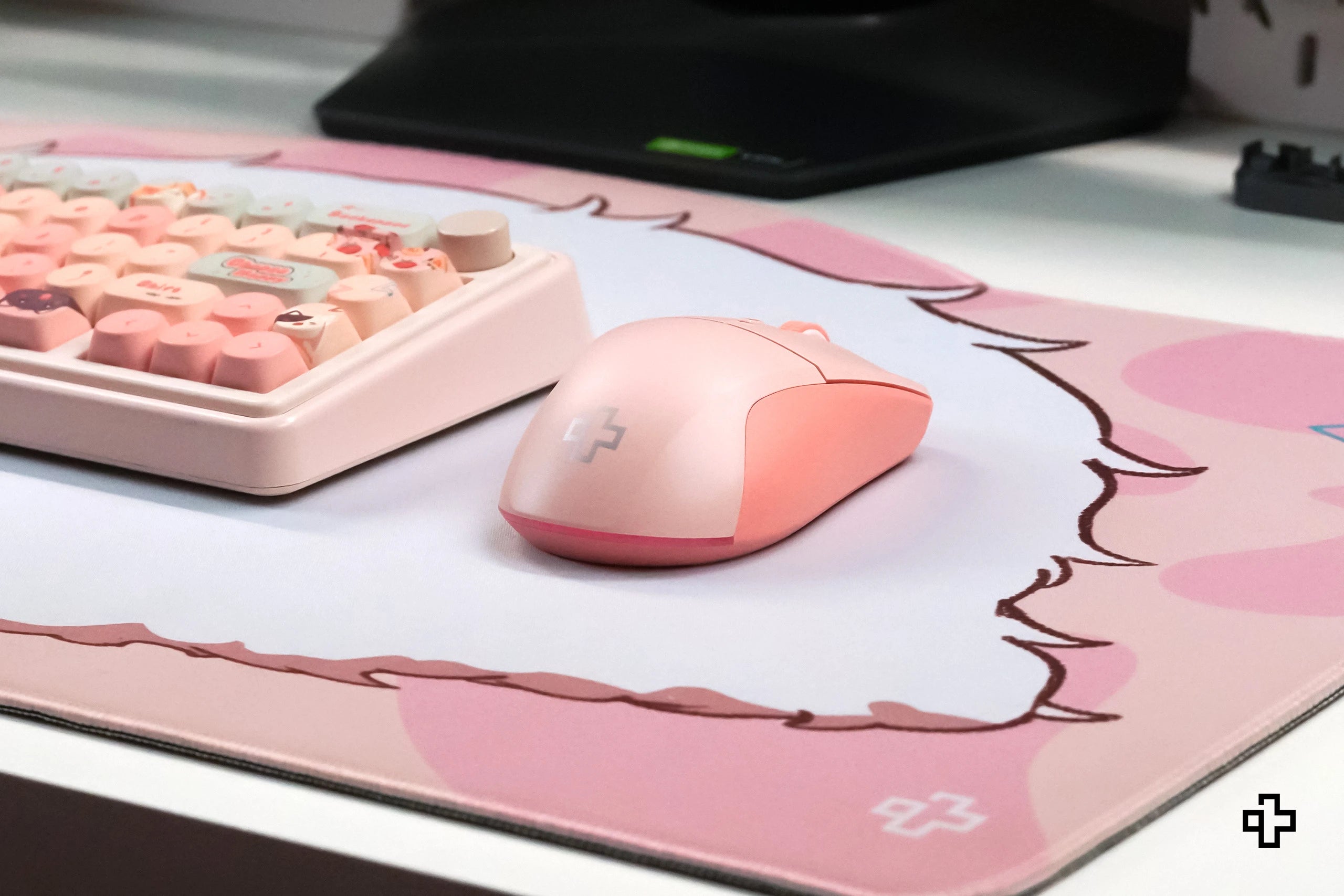 Mysz QwertyKey Flow Office Bluetooth Bezprzewodowa RGB Różowa