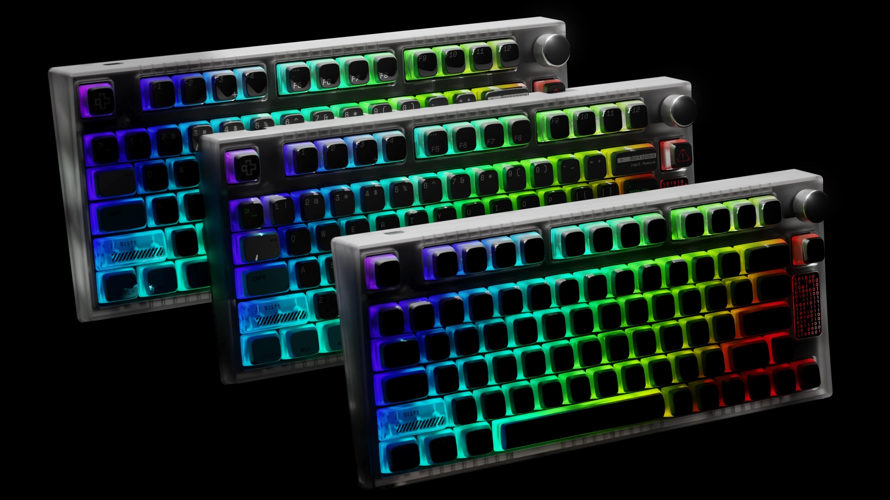 Terminal QwertyKey75 Bluetooth sans fil Hotswap RGB VIA/QMK Clavier mécanique de jeu monté sur joint