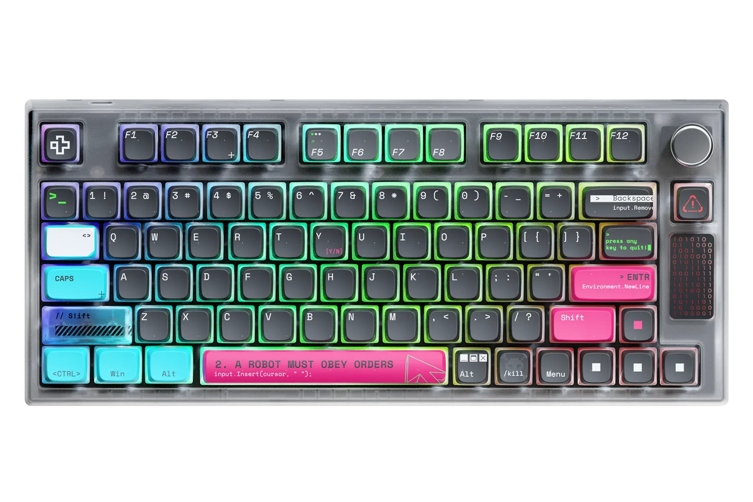 Teclado mecánico para juegos QwertyKey75 Terminal Bluetooth Inalámbrico Hotswap RGB VIA/QMK Junta montada