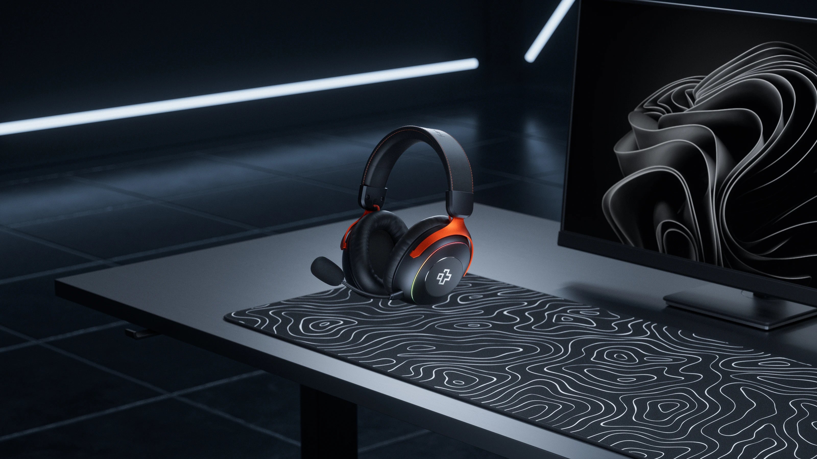 QwertyKey Pulse Wireless Gaming Headset, Trio Mode, RGB, Software, AI Noise Canceling Microphone