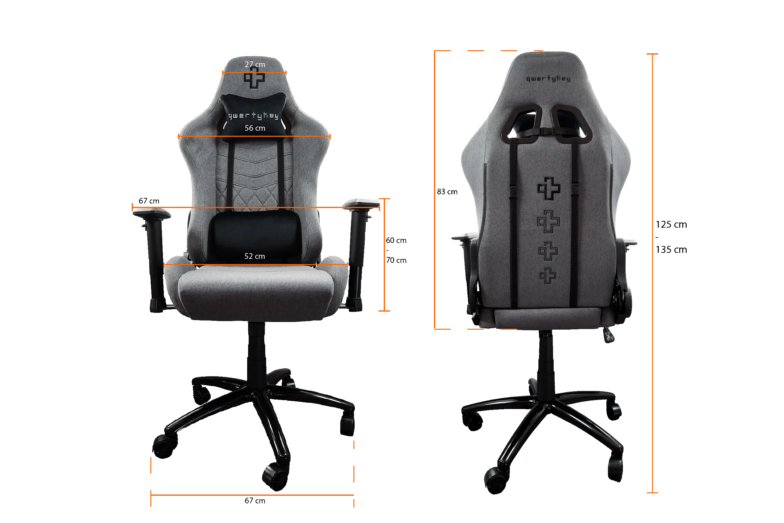 QwertyKey Gamingstoel - QK/ALT, gri