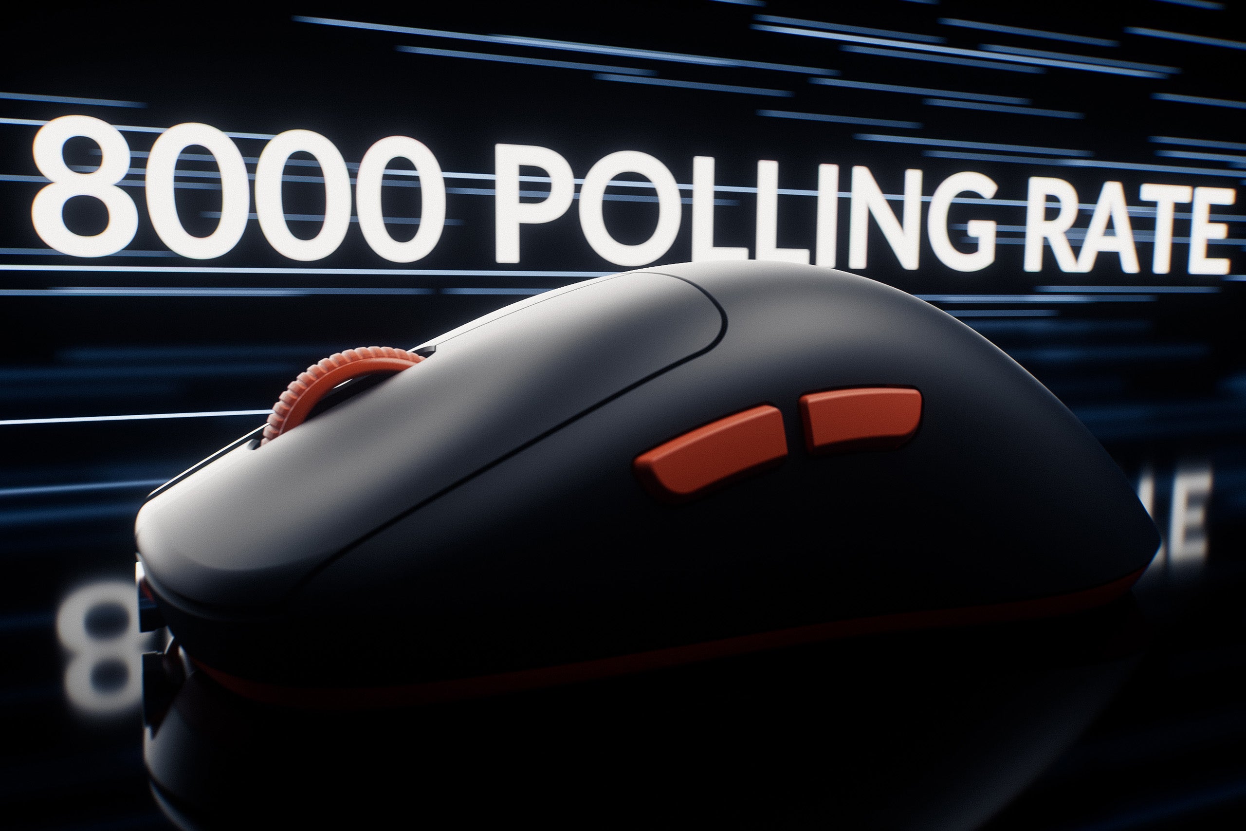 QwertyKey Falcon Gaming Egér Fekete 8K, 30.000 DPI, Bluetooth vezeték nélküli Trio mód, Pixart 3950