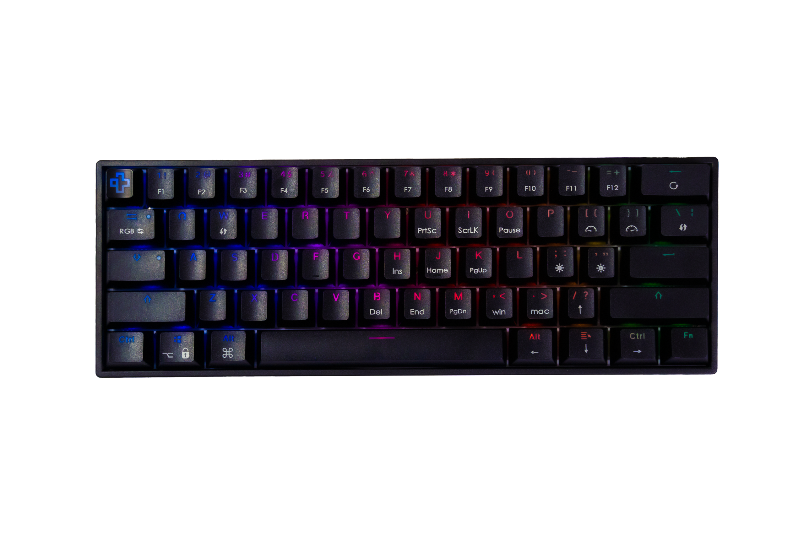 Mechaniczna klawiatura do gier QwertyKey H61 Split Black Hotswap RGB