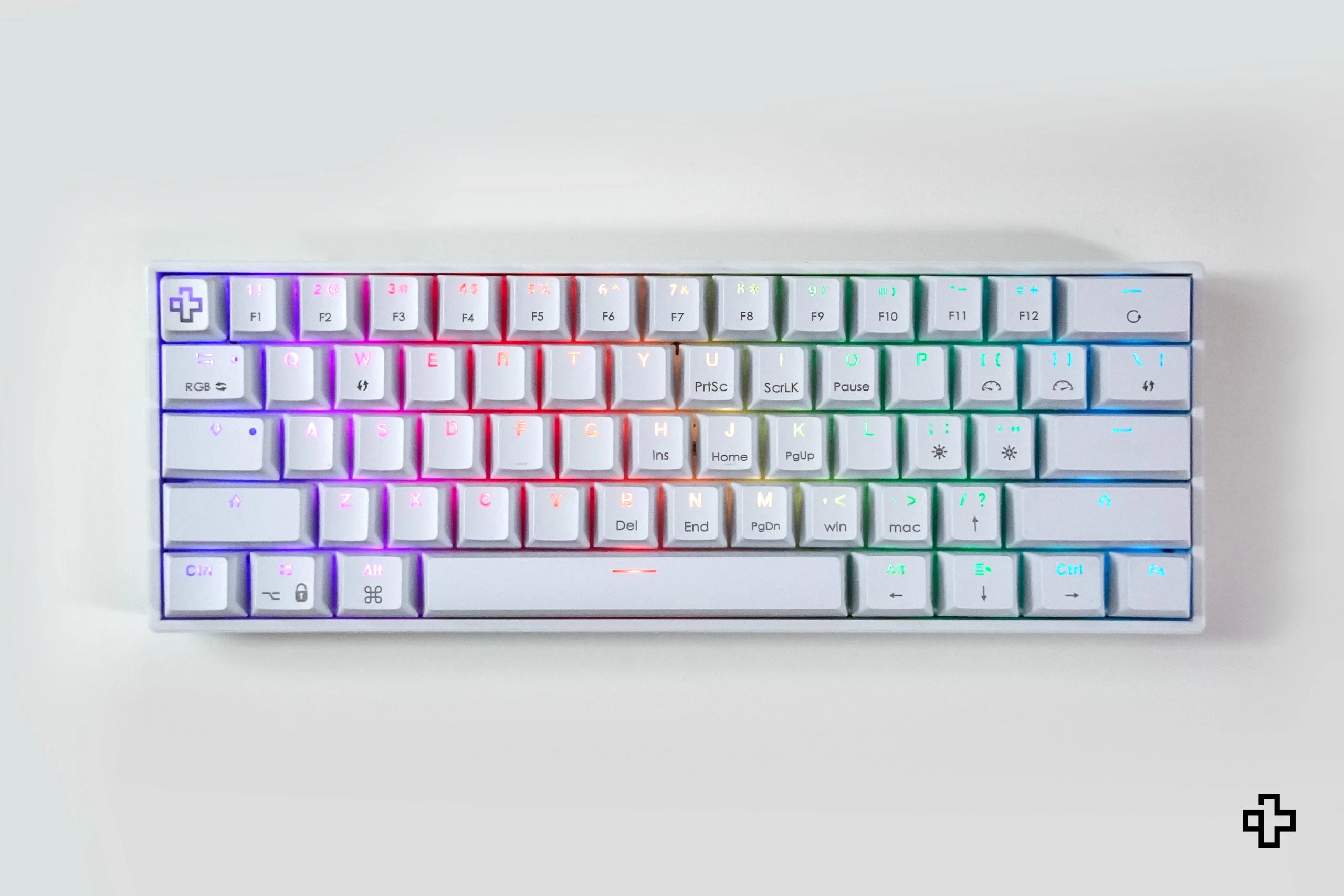 Clavier Mécanique Gaming QwertyKey H61 Split Alba Hotswap RGB