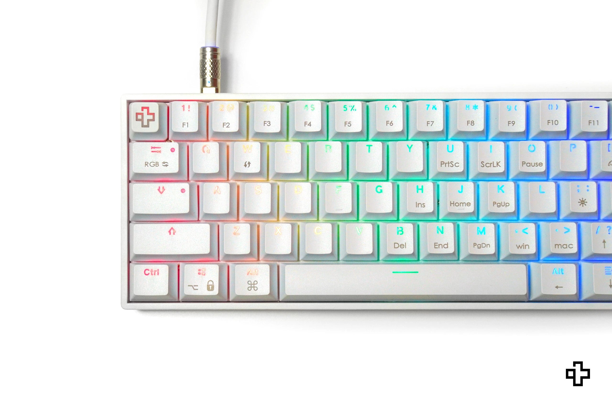 QwertyKey H61 Split Alba Hotswap RGB Tastatura Mecanica Gaming