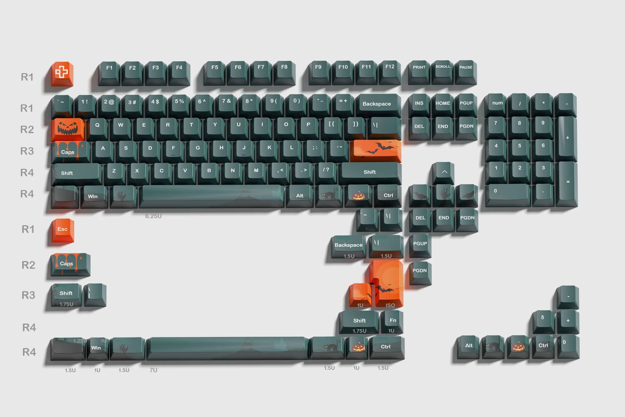 QwertyKey Halloween LIMITED EDITION key set Cherry profile Material PBT