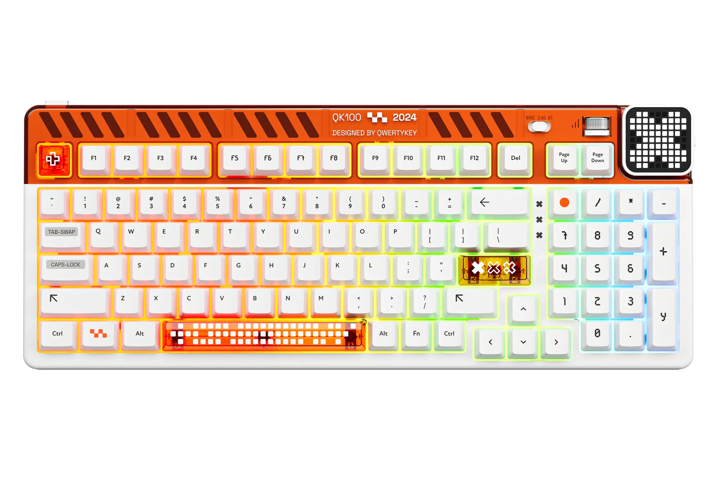 QwertyKey100 Apex Hotswap RGB Ecran Pixel Bluetooth Junta Montaje Tastatura Mecanica Gaming